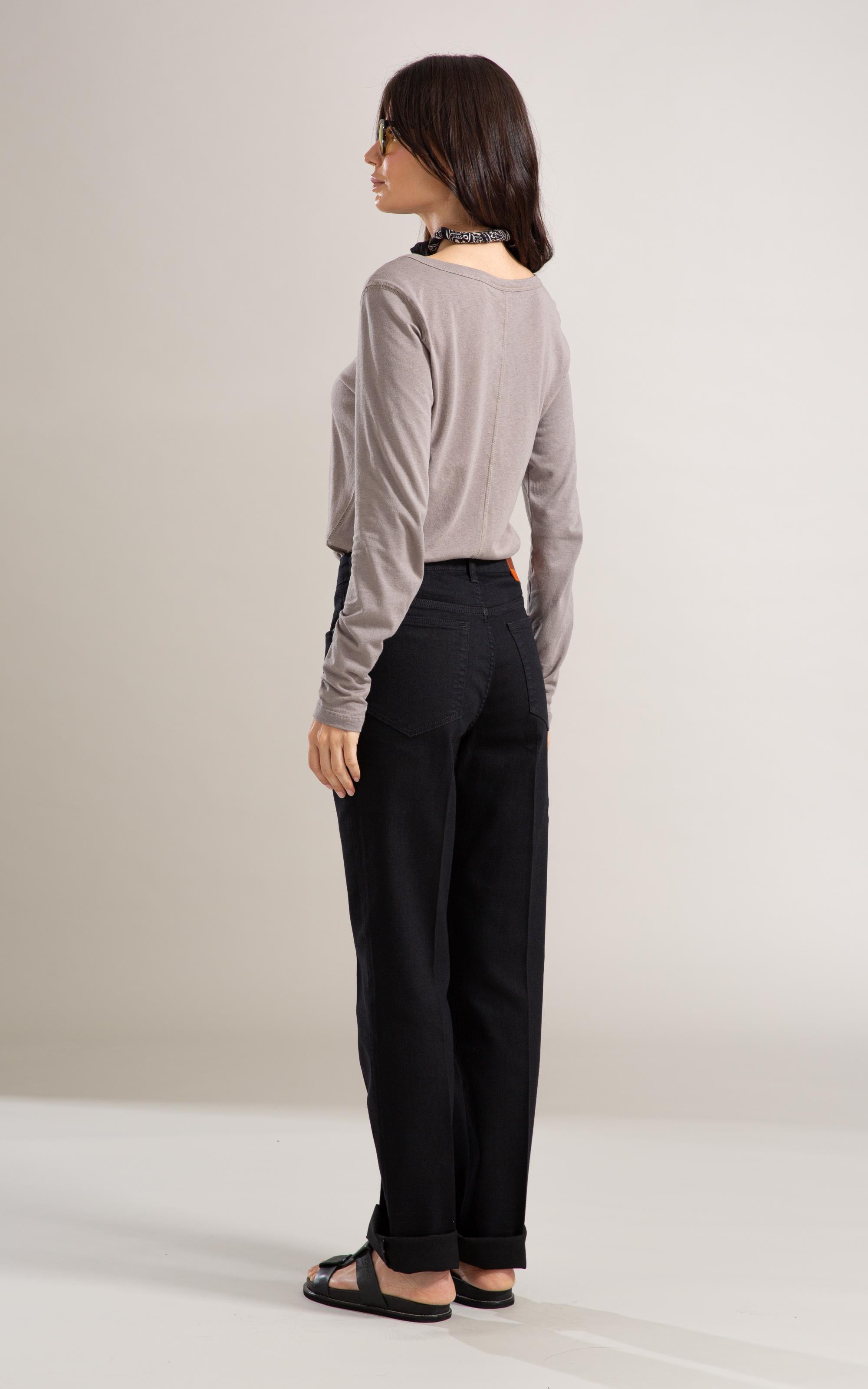 Calça First Black Reta Milena Lav. 35 Amaciado