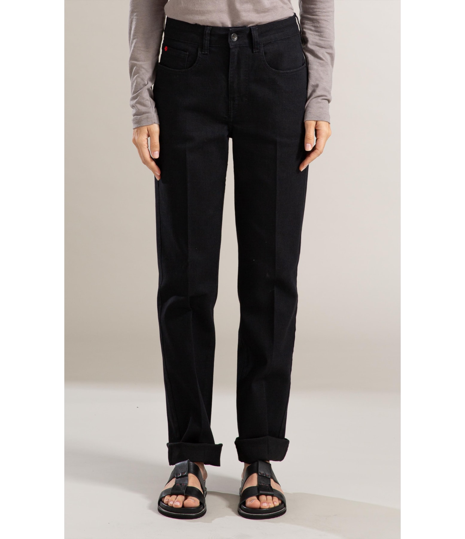 Calça First Black Reta Milena Lav. 35 Amaciado