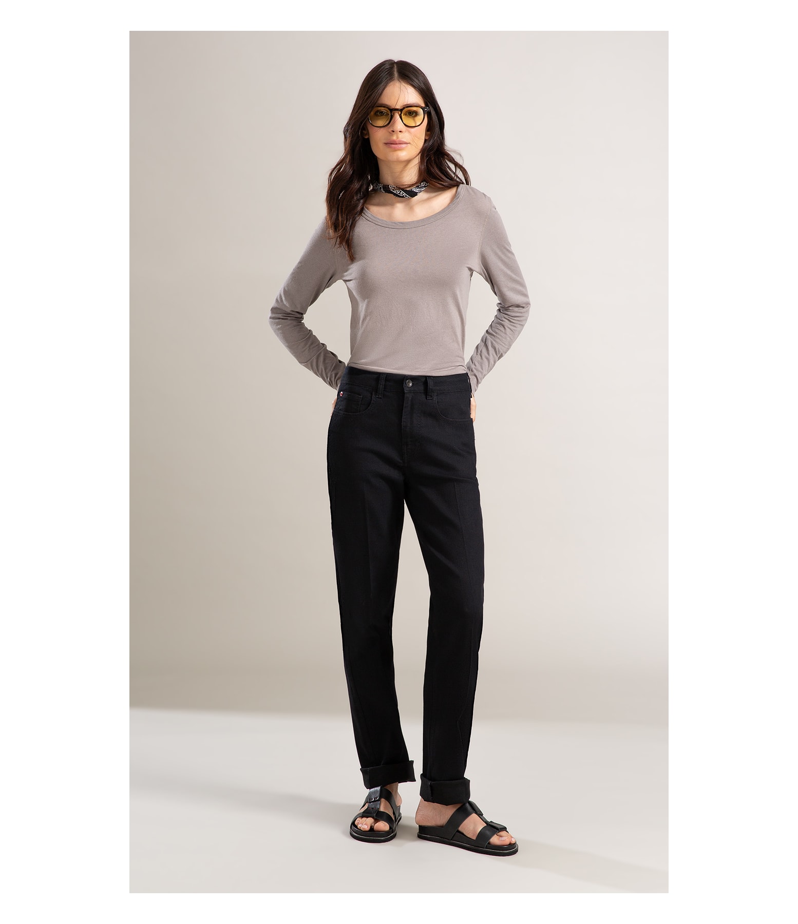 Calça First Black Reta Milena Lav. 35 Amaciado