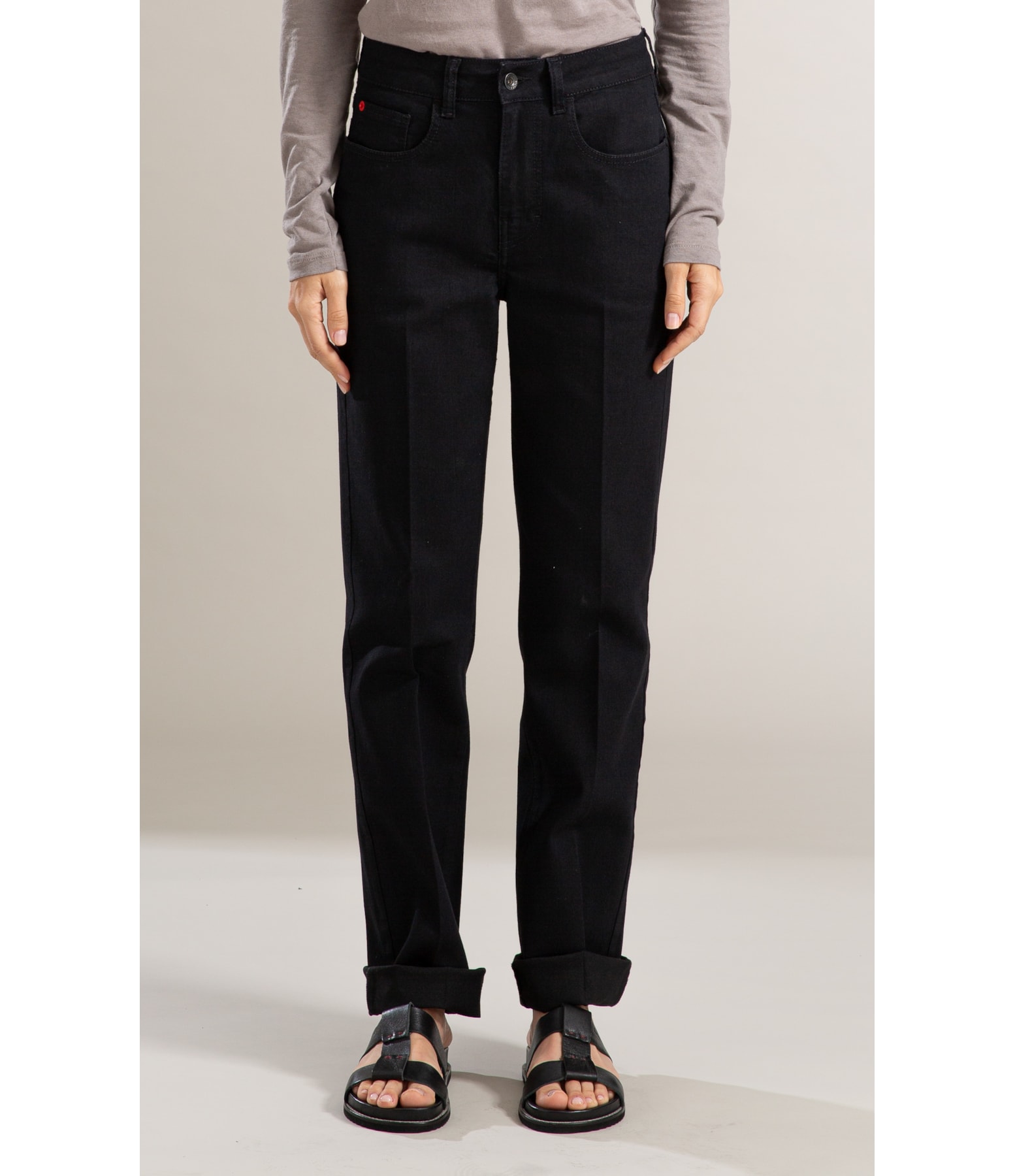Calça First Black Reta Milena Lav. 35 Amaciado