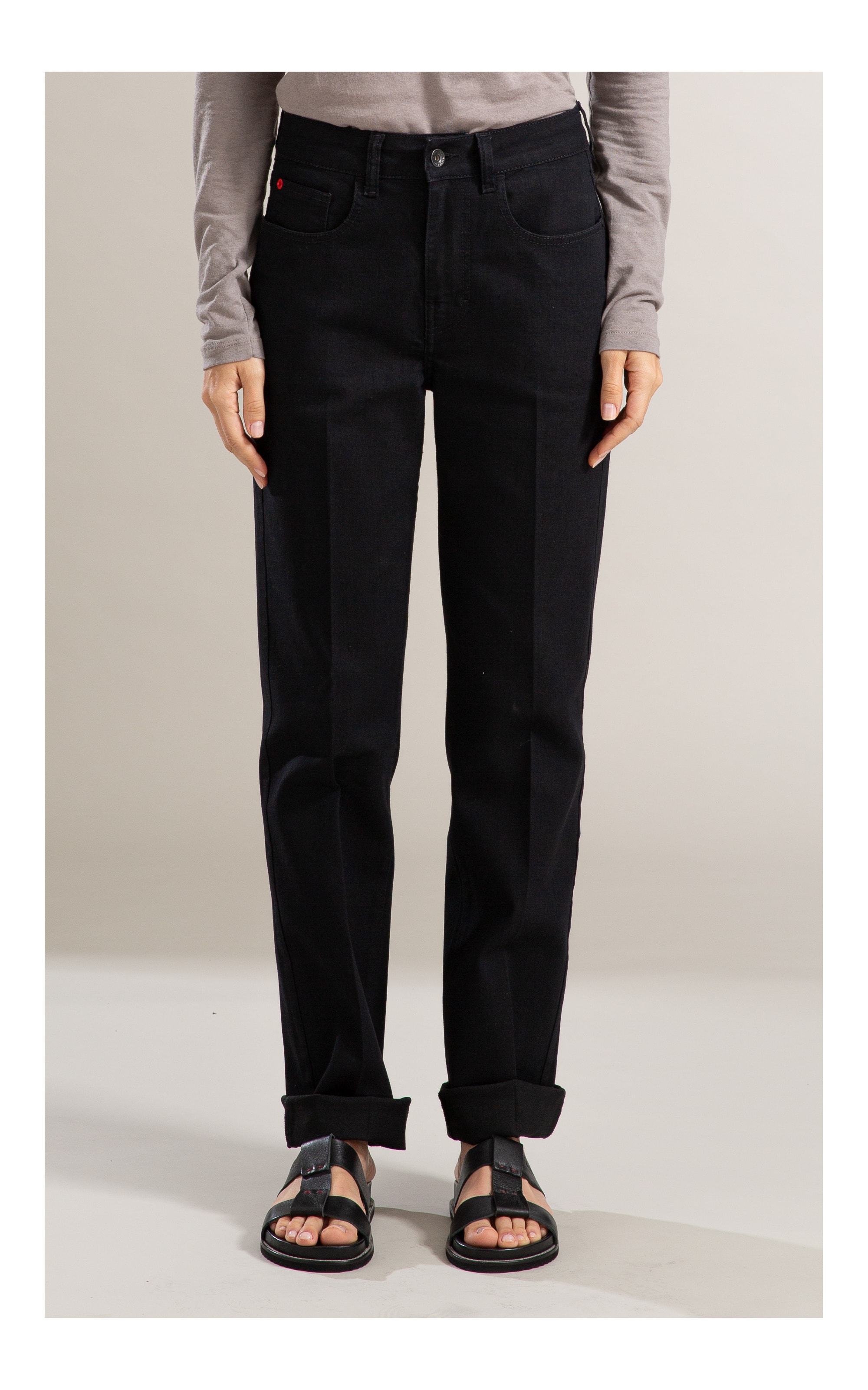 Calça First Black Reta Milena Lav. 35 Amaciado