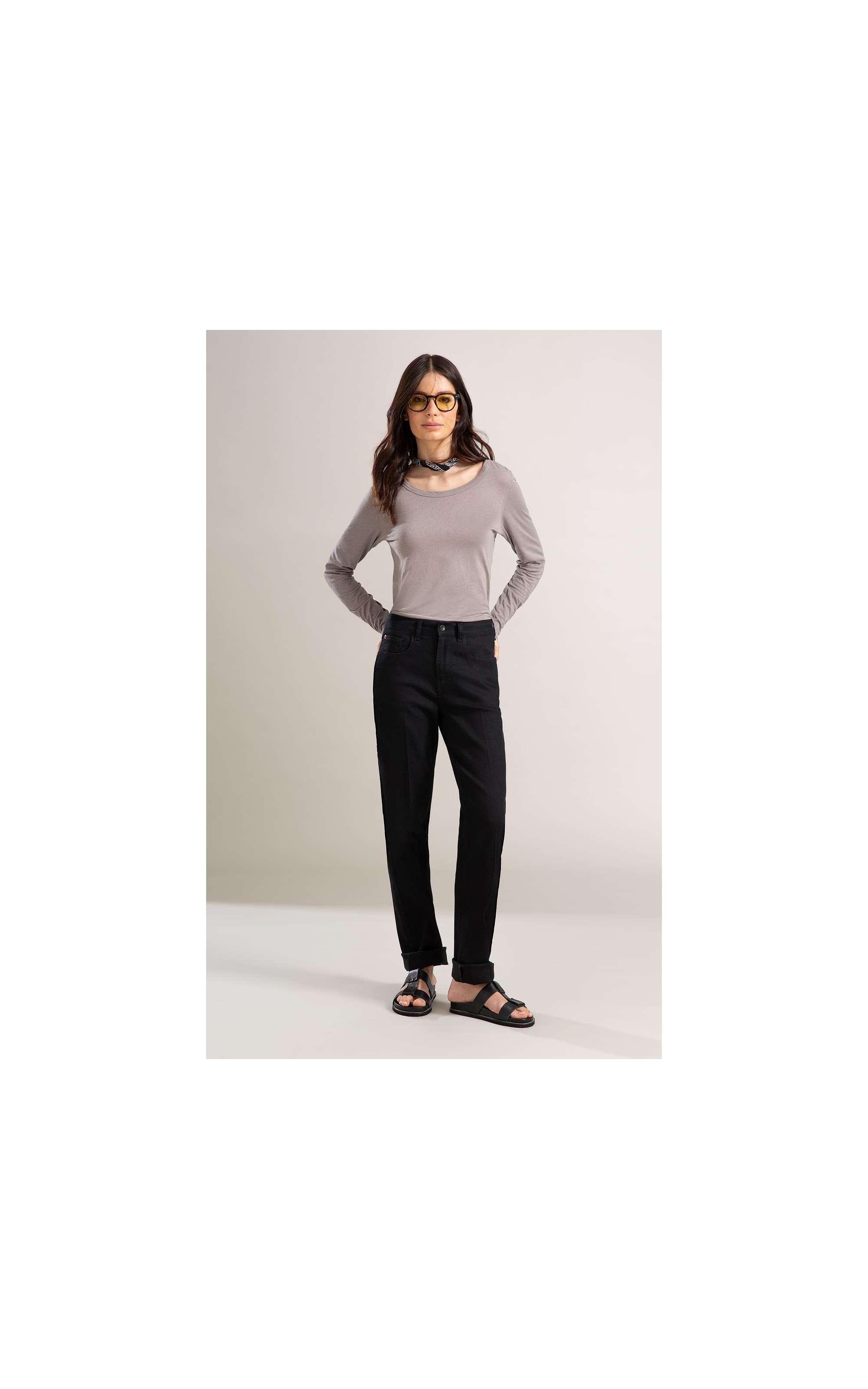 Calça First Black Reta Milena Lav. 35 Amaciado