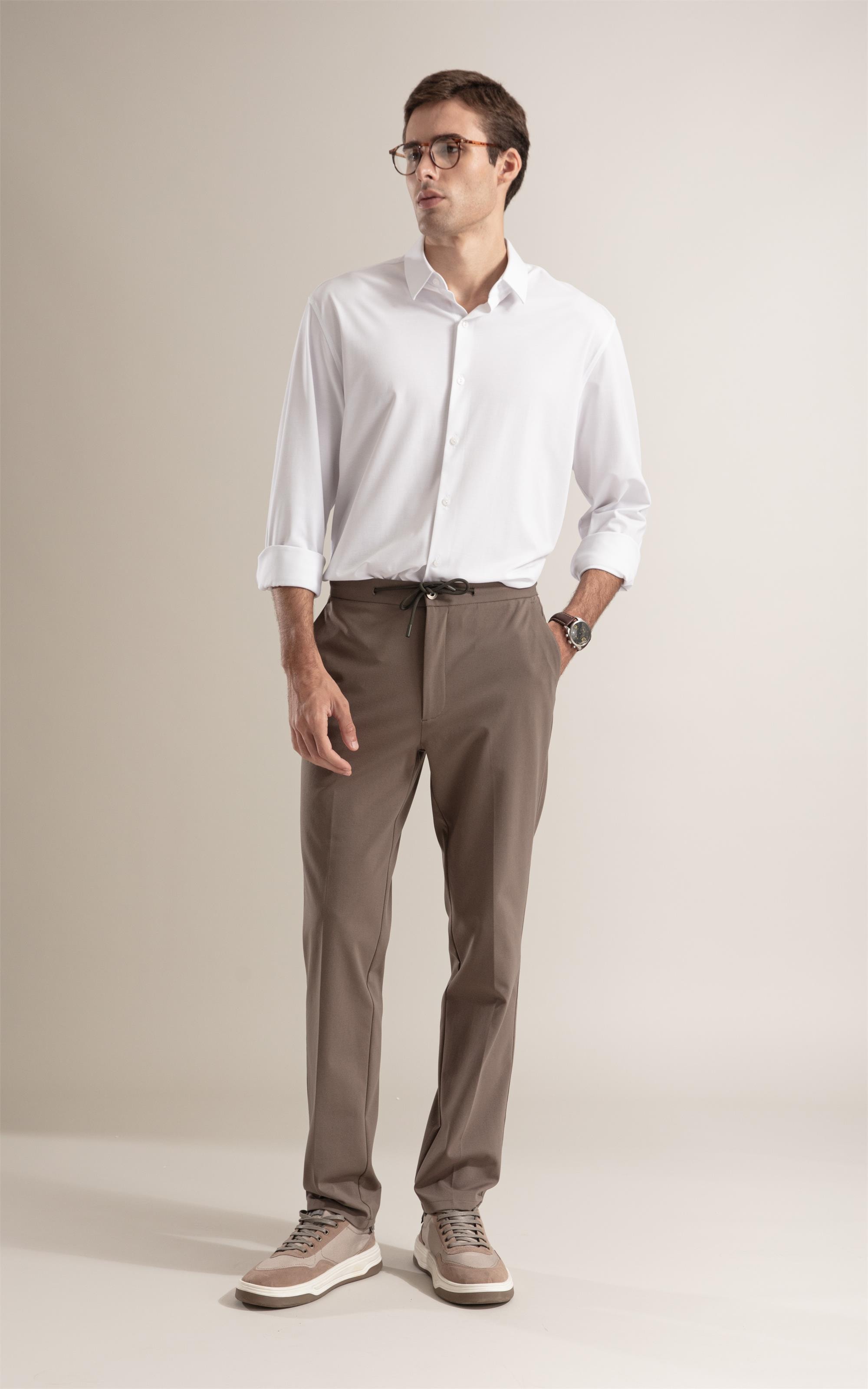Calça Five Casual Knit Tabaco