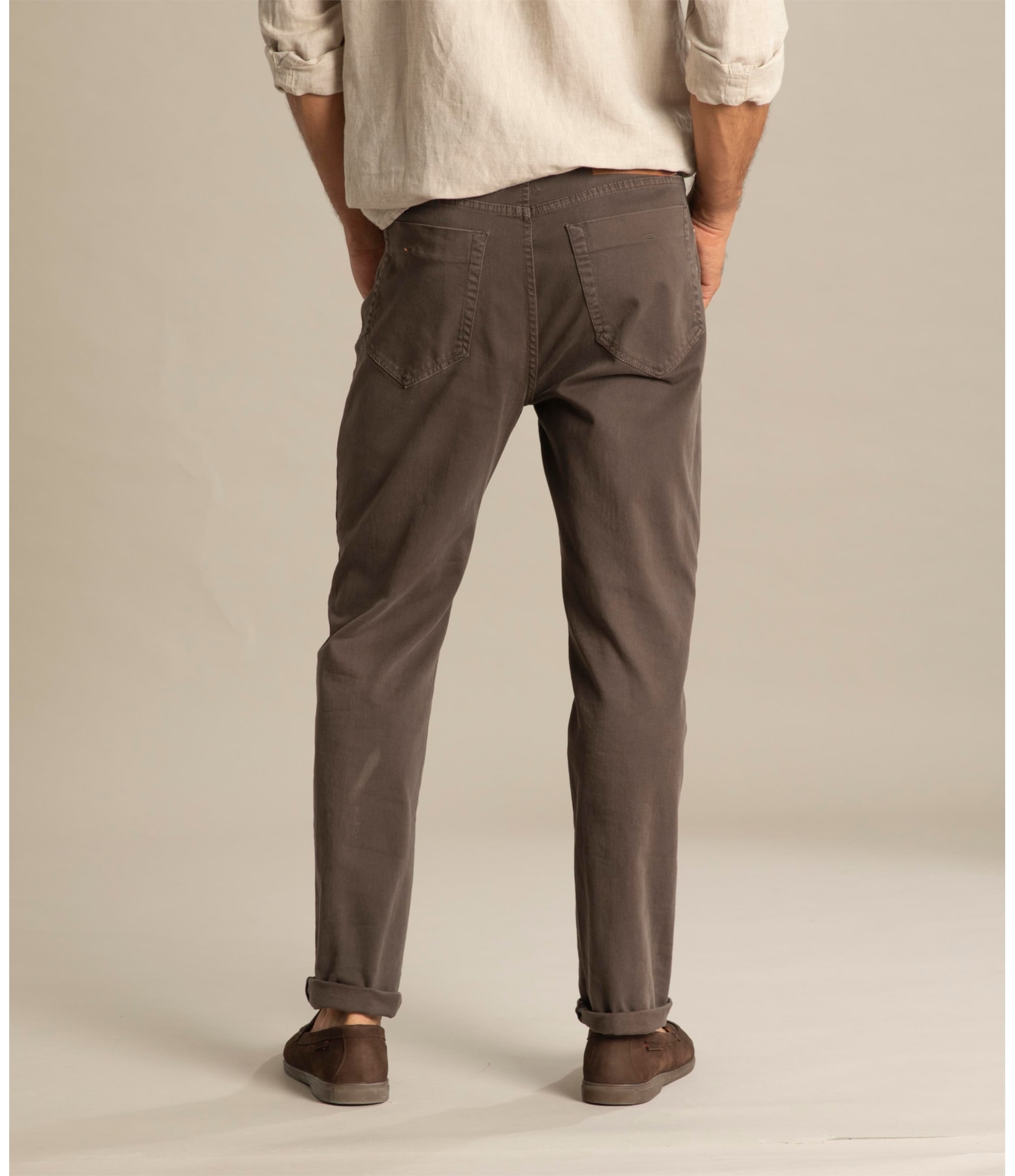 Calça Five Pockets Jogging Color Marrom Escuro