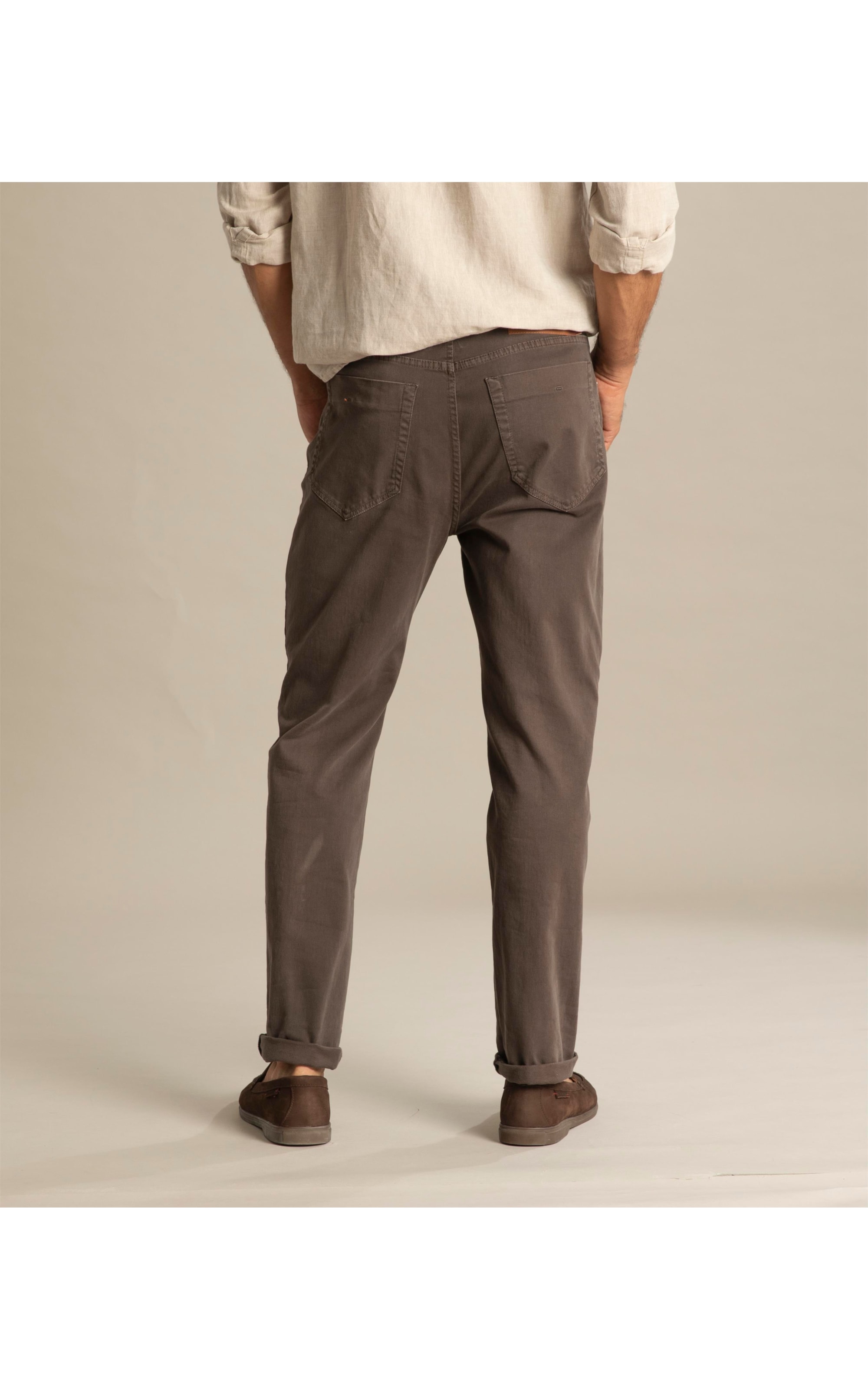 Calça Five Pockets Jogging Color Marrom Escuro