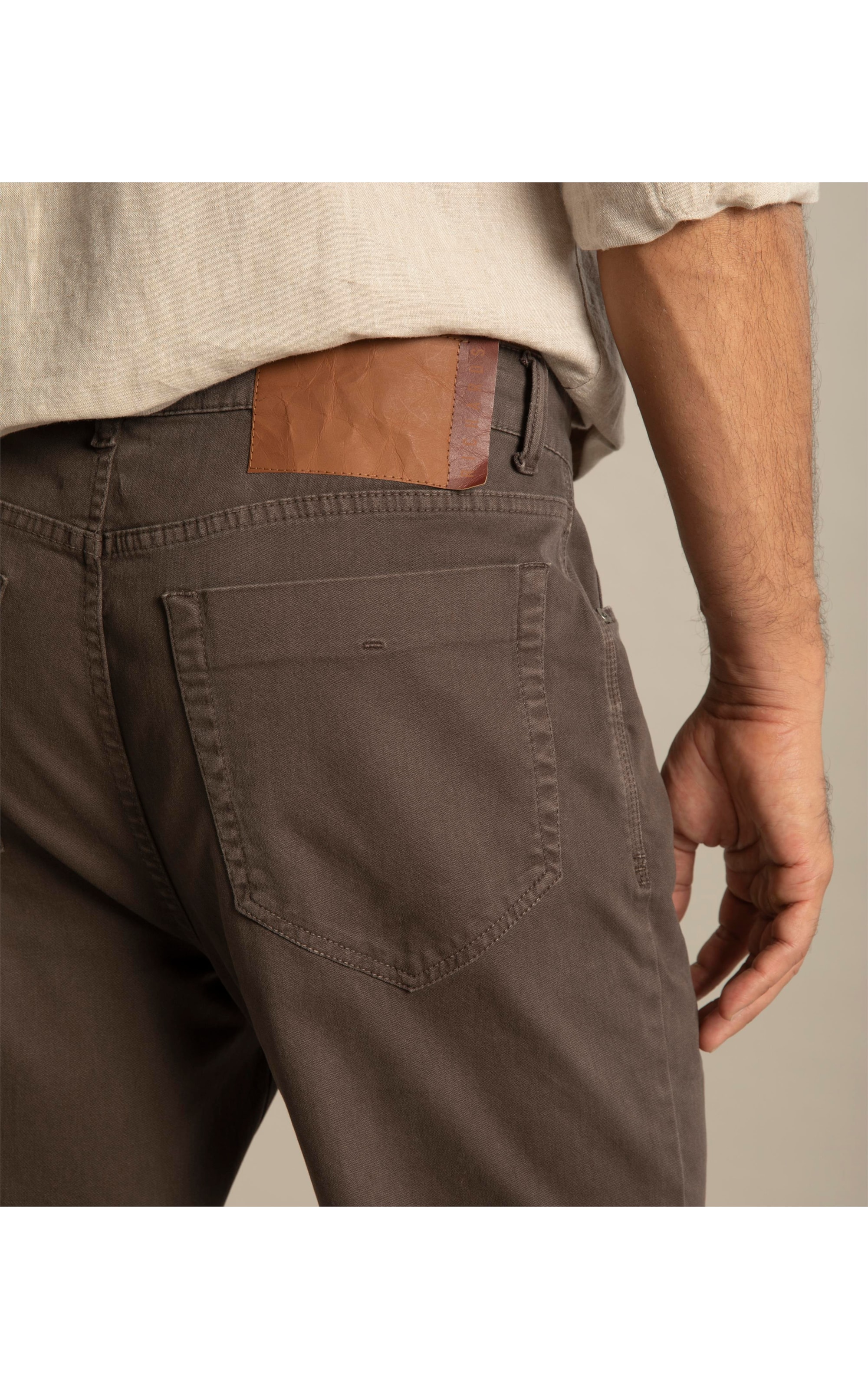 Calça Five Pockets Jogging Color Marrom Escuro