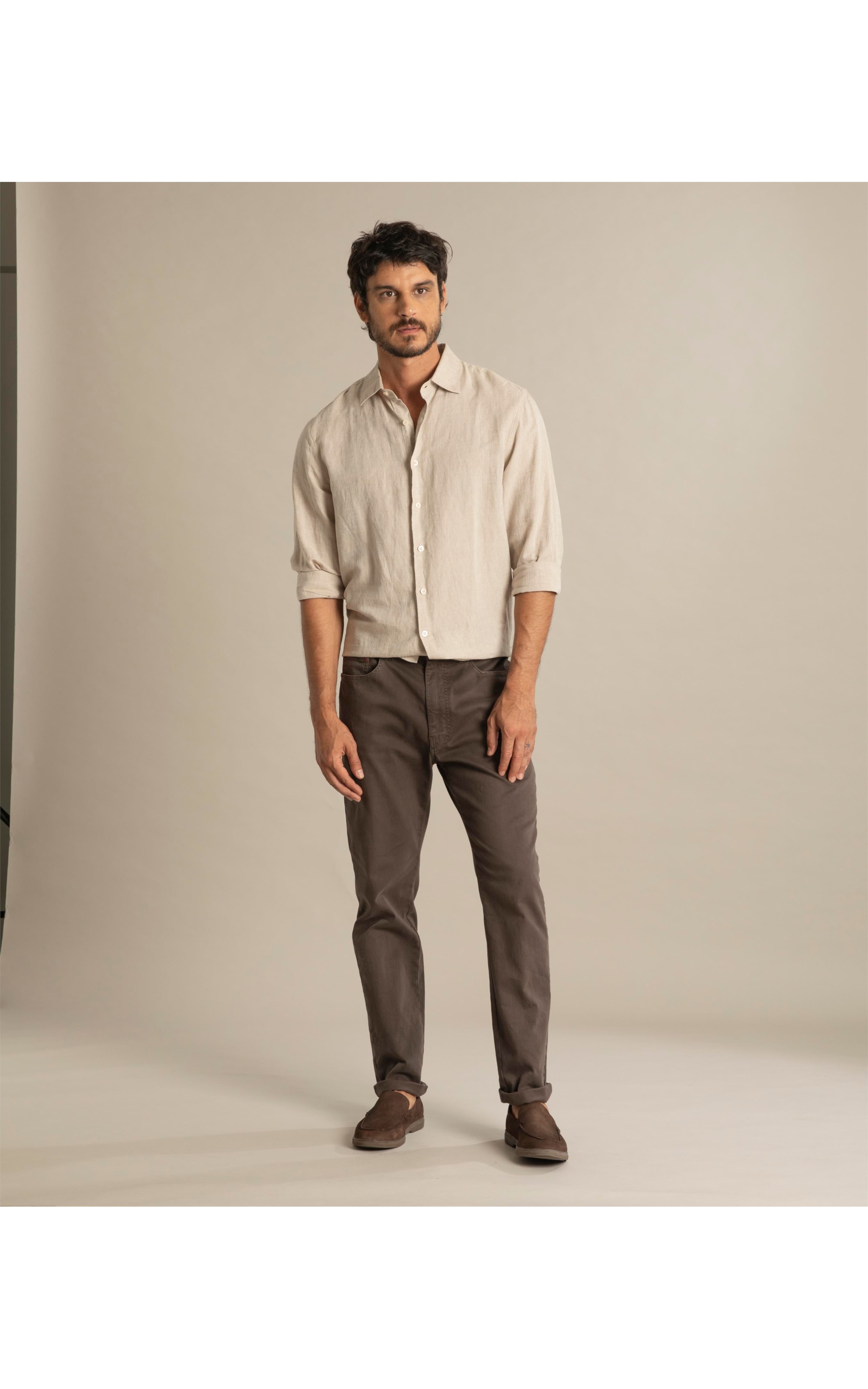 Calça Five Pockets Jogging Color Marrom Escuro