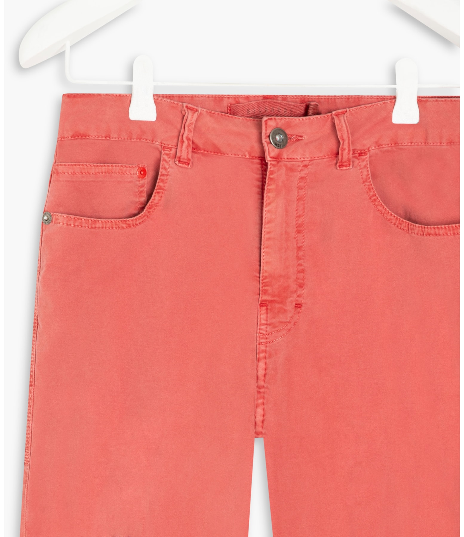 Calça Five Pockets Mom Color Canvas Cereja