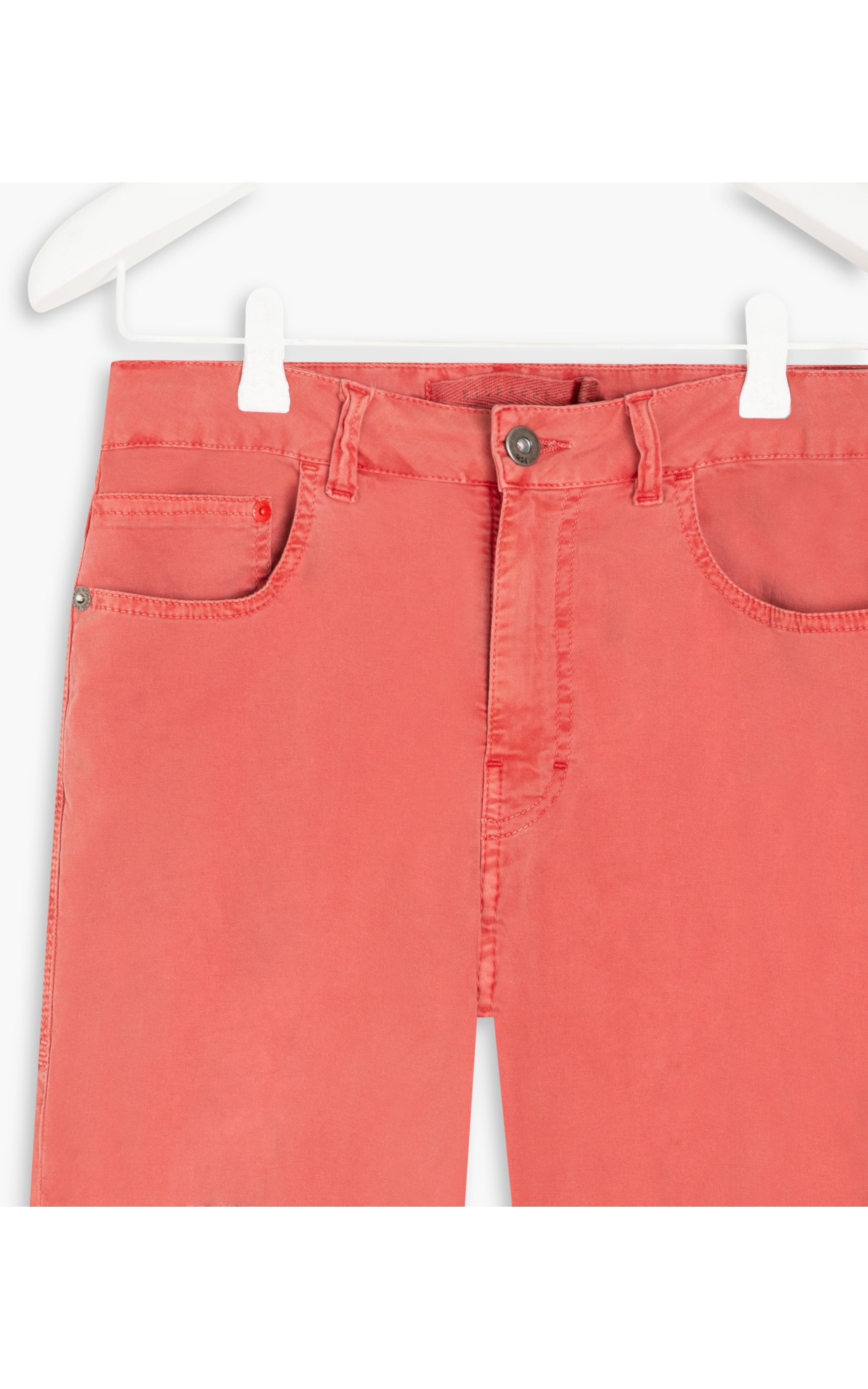Calça Five Pockets Mom Color Canvas Cereja