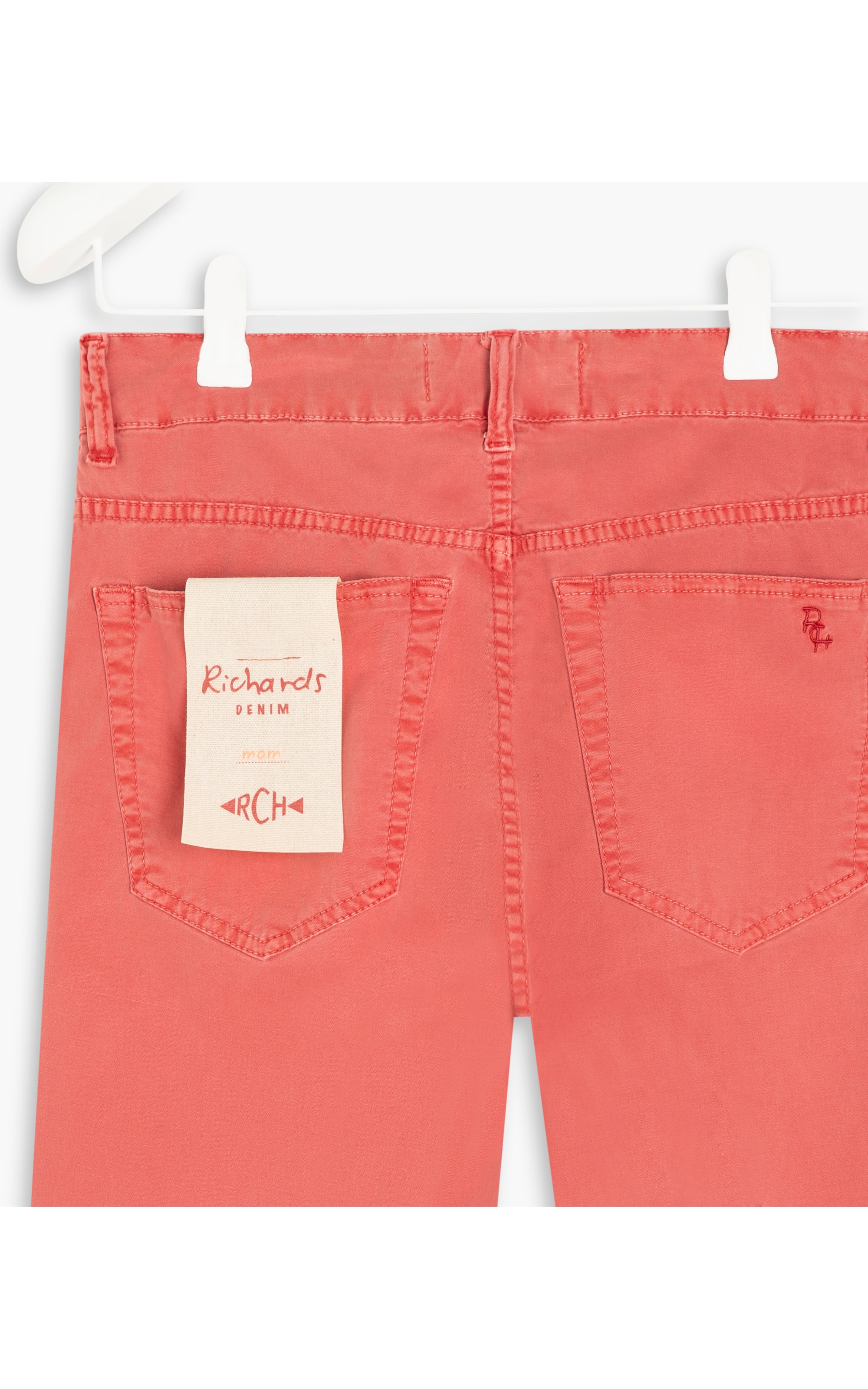 Calça Five Pockets Mom Color Canvas Cereja