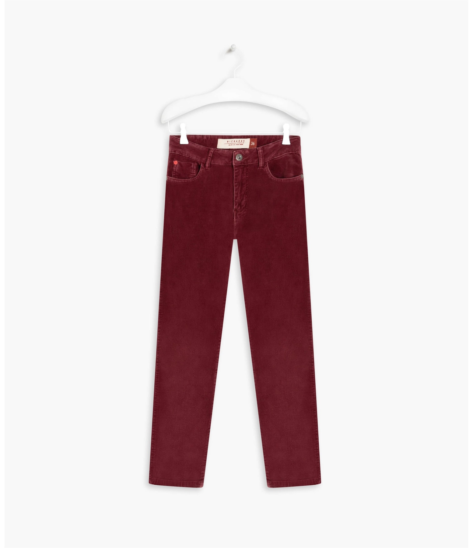 Calça Five Pockets Mom Veludo Bordeaux