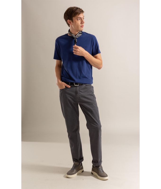 Calça Five Pockets Rain Cinza Medio