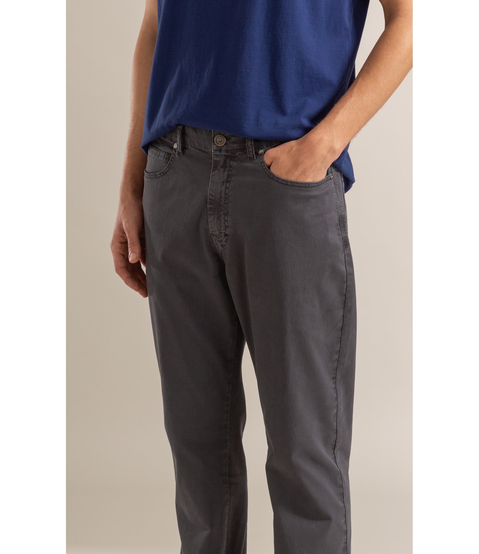 Calça Five Pockets Rain Cinza Medio