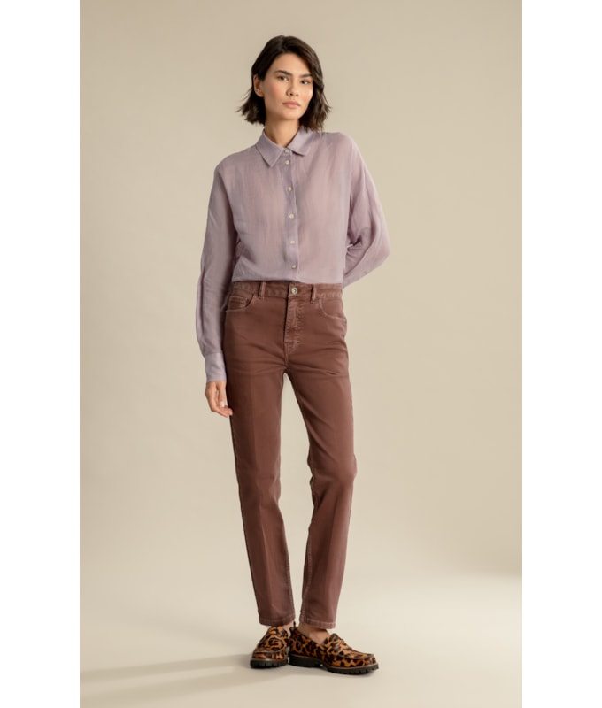 Calça Five Pockets Slim Vintage Denim Chocolate
