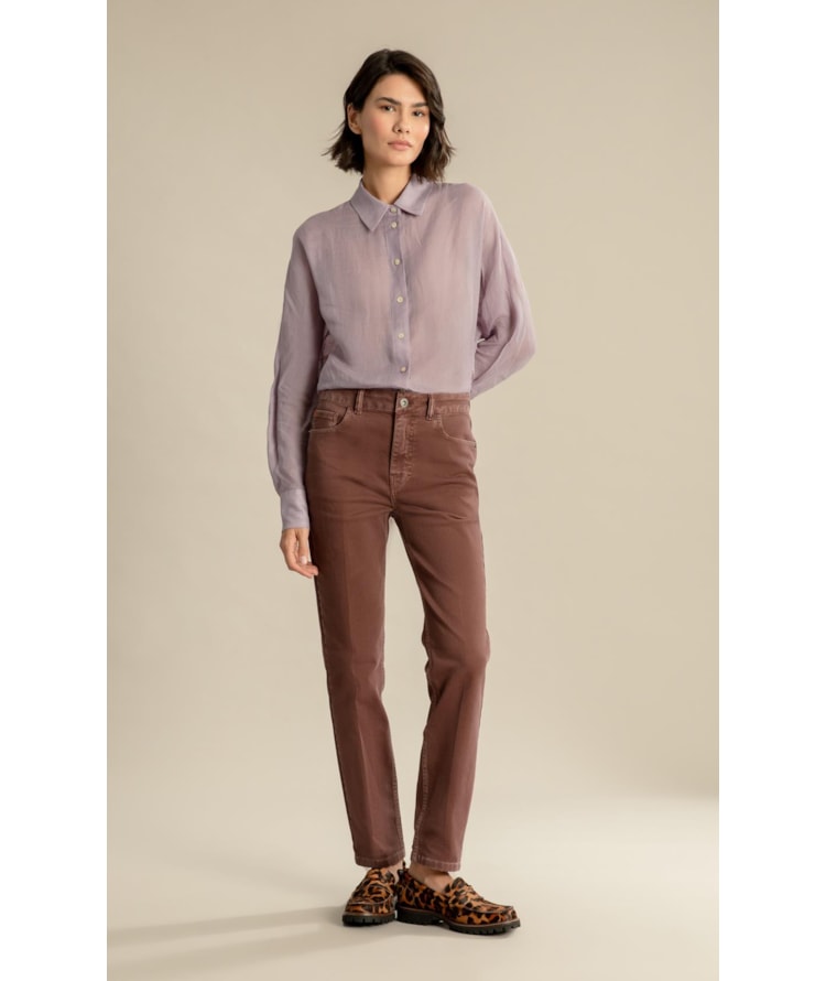 Calça Five Pockets Slim Vintage Denim Chocolate