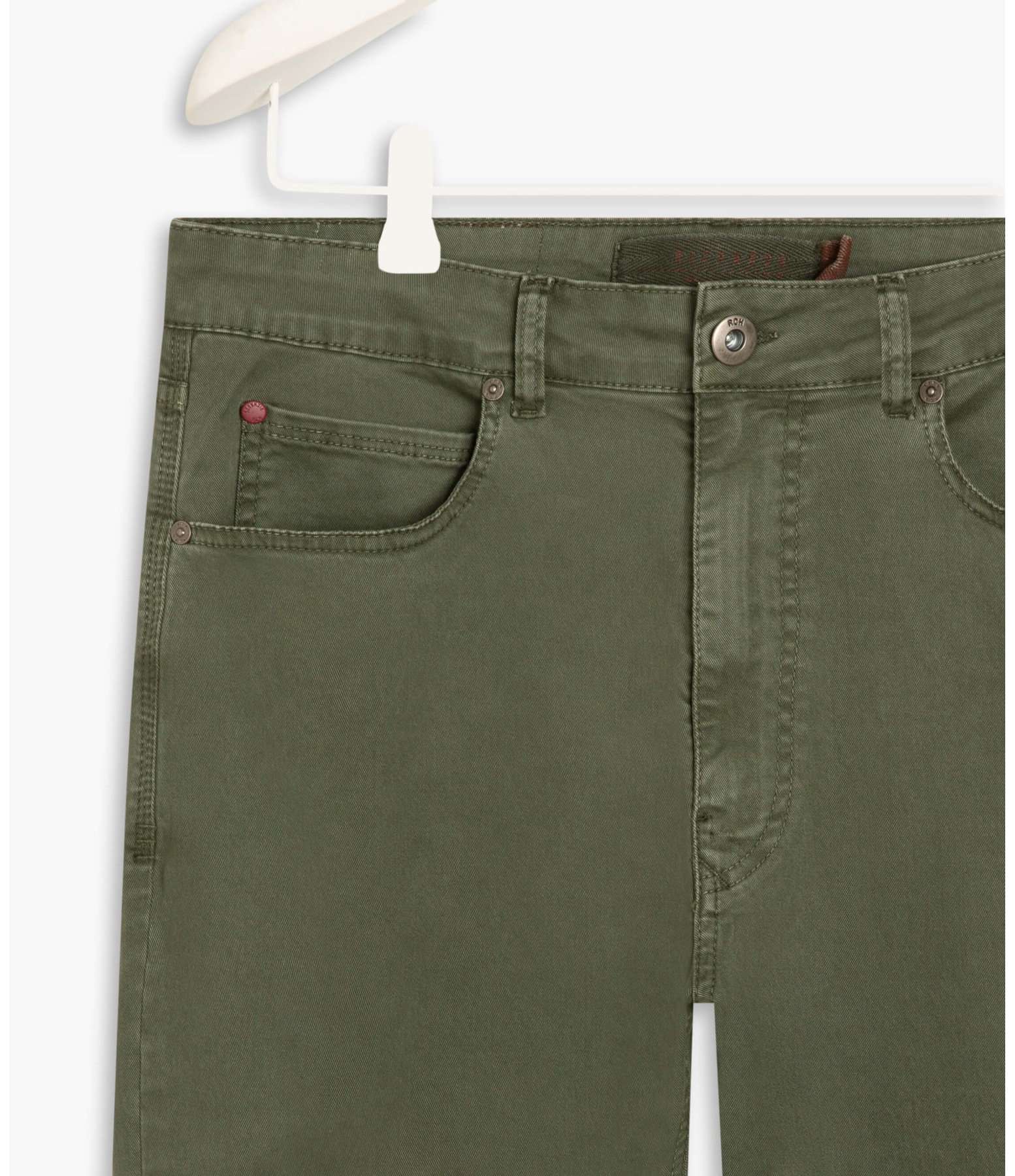  Calça Five Pockets Suede Twill Verde Army