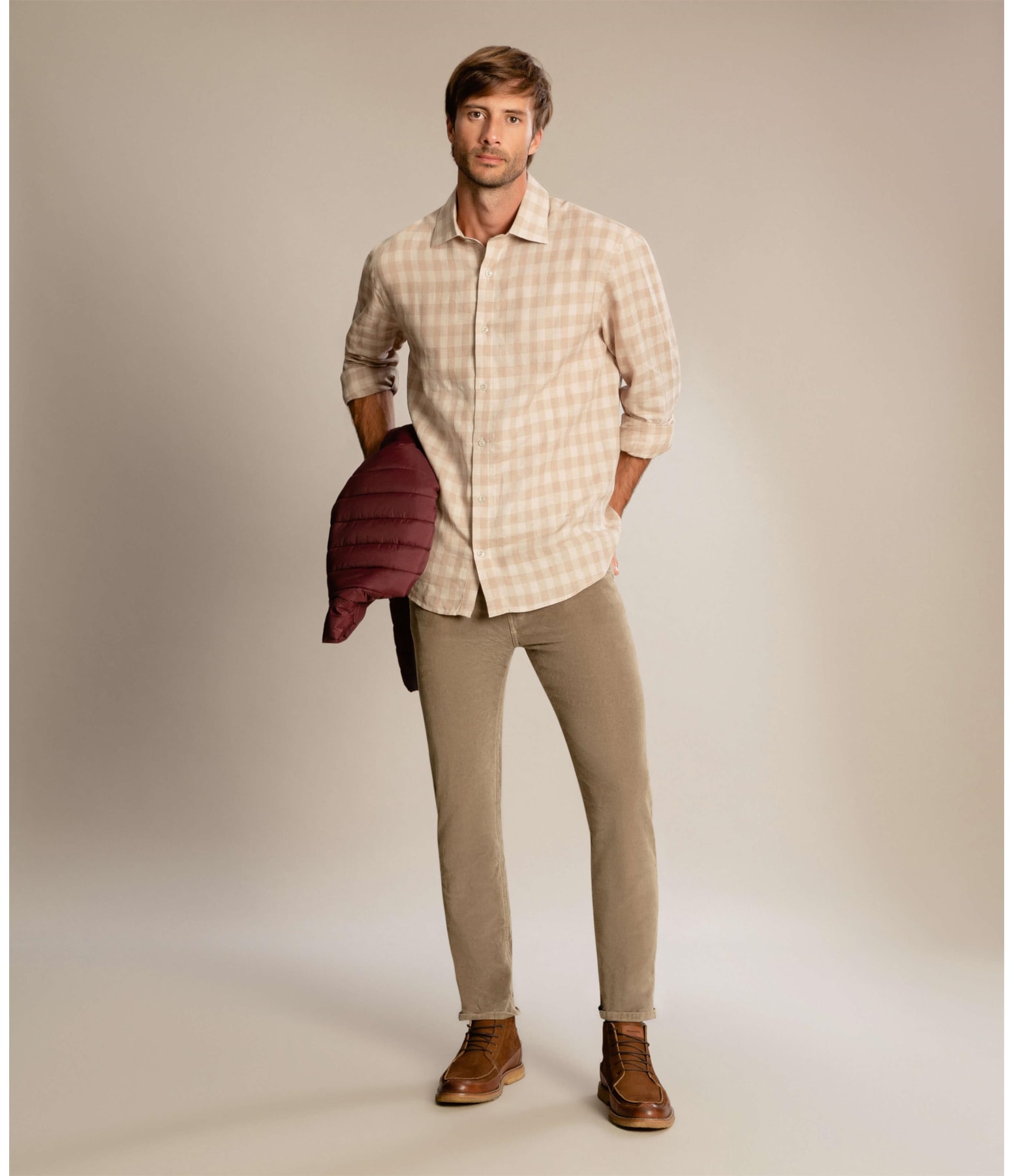 Calça Five Pockets Veludo Span Havana