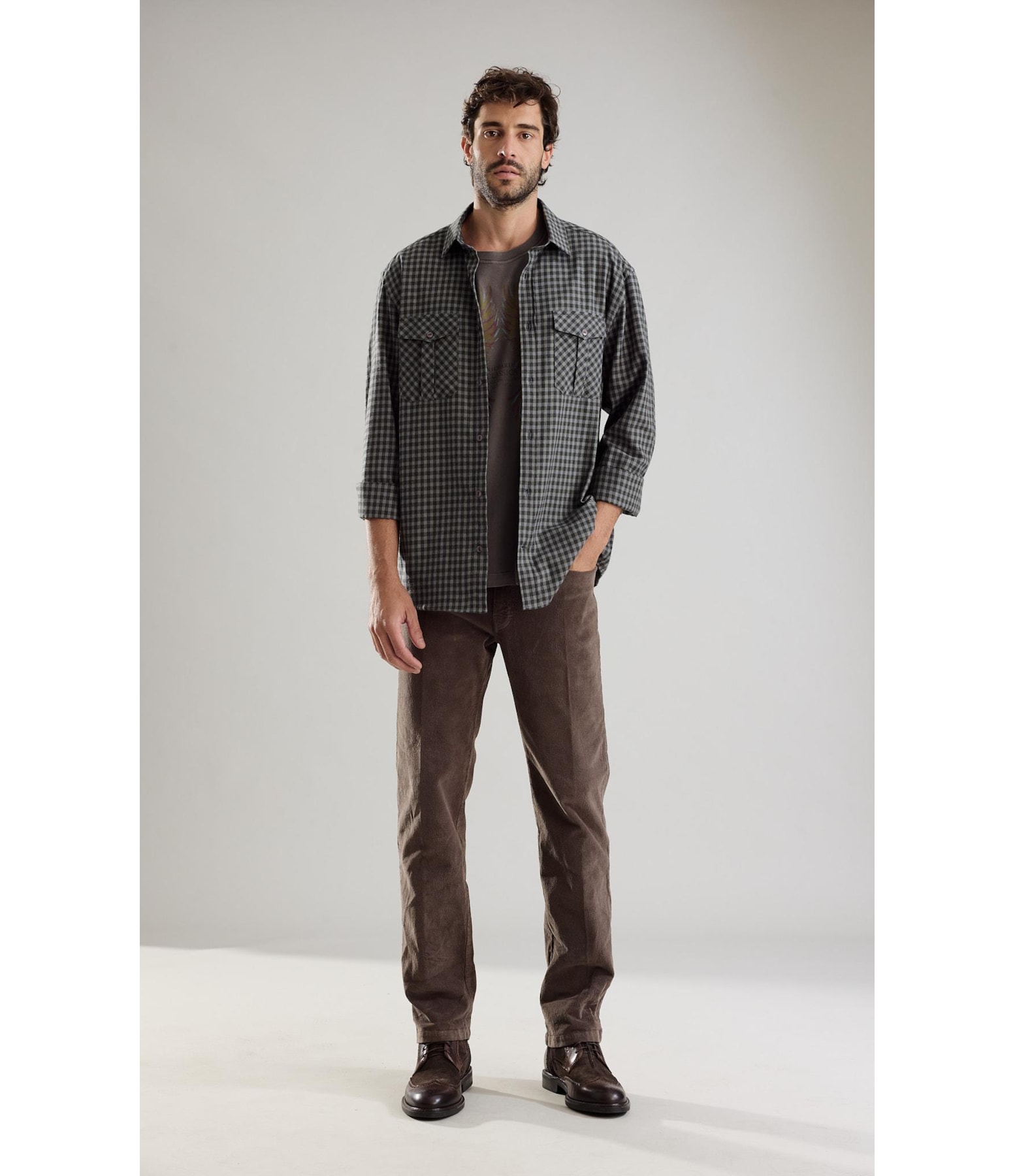 Calça Five Pockets Veludo Tabaco