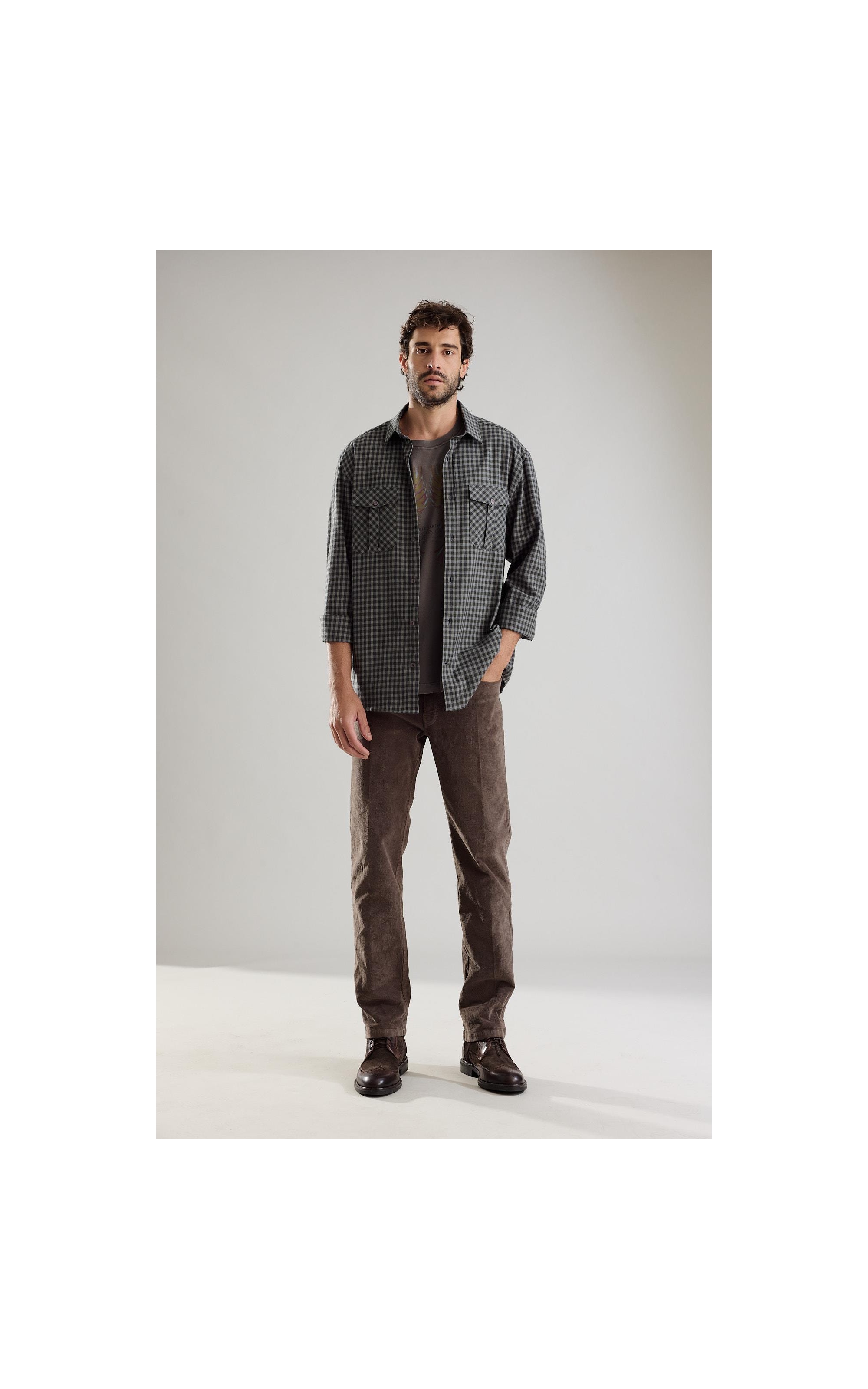 Calça Five Pockets Veludo Tabaco