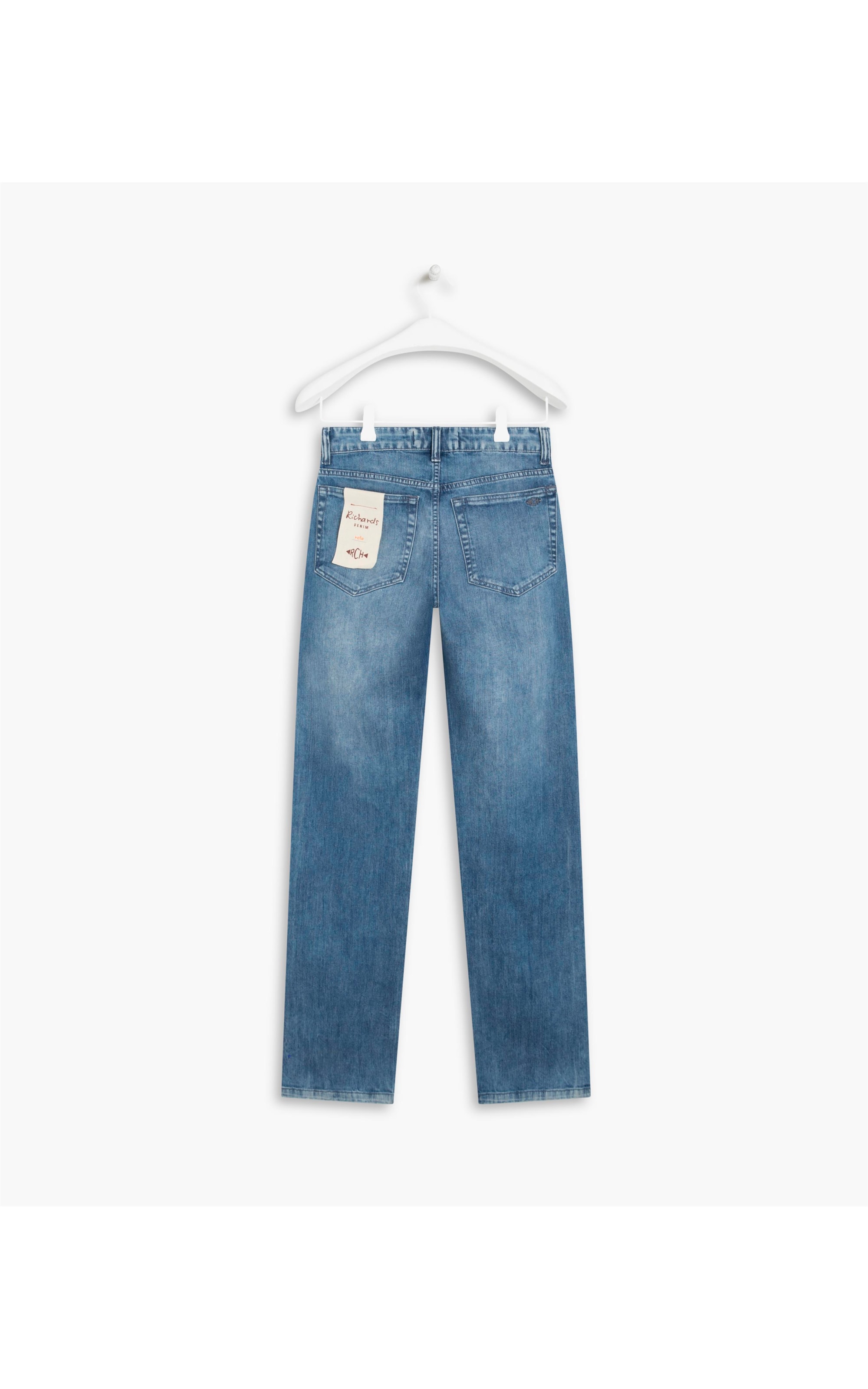 Calça Heaven Blue Reta Bella Lav.Medio Destroyer+lixa