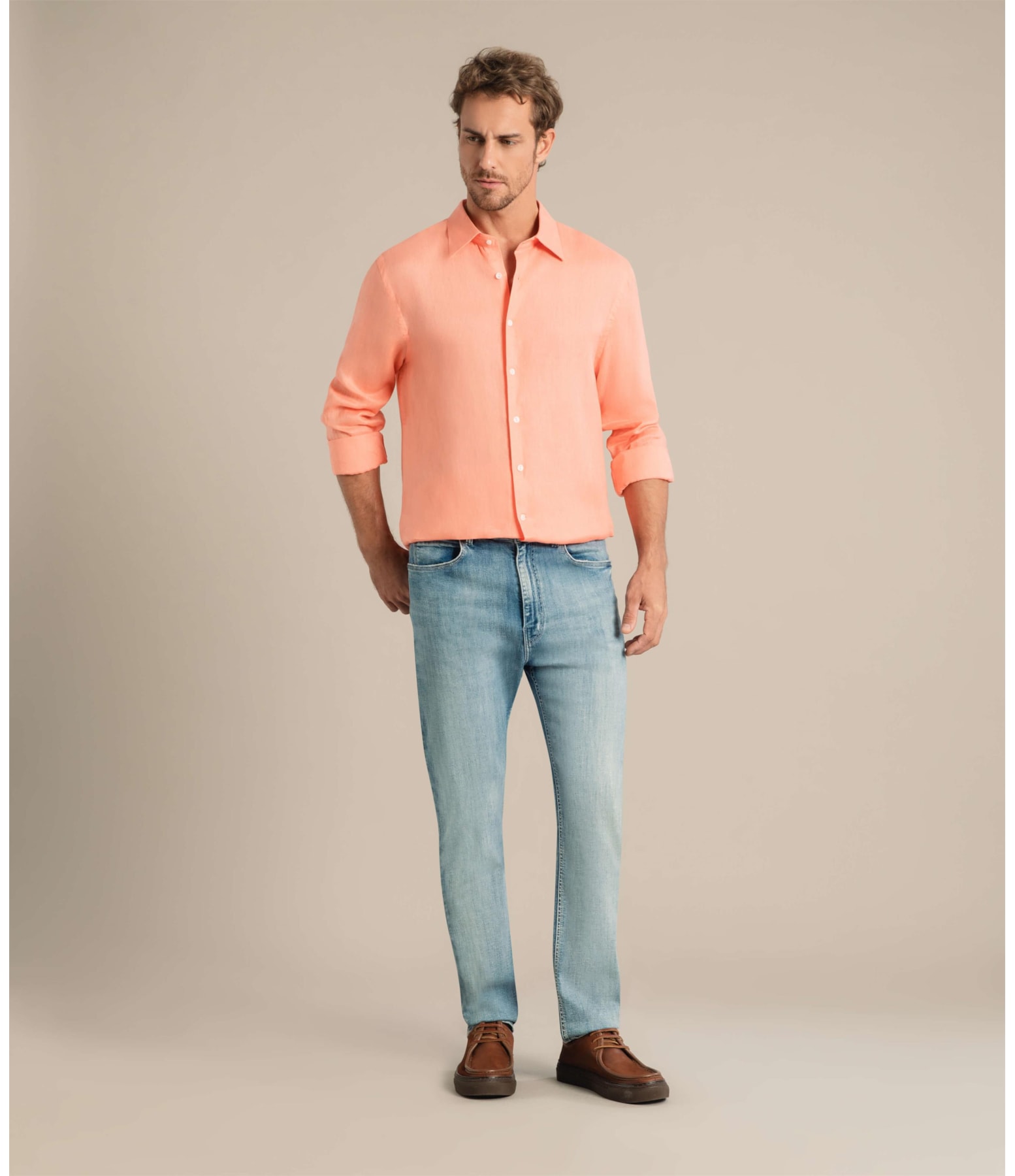 Calça Hi. Comf. Stretch Custom Fit Mathe Lav.Claro C/ Lang+rebolo