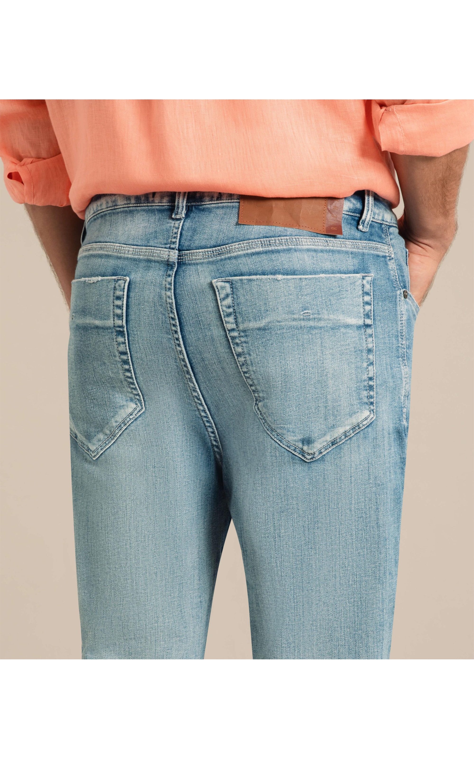Calça Hi. Comf. Stretch Custom Fit Mathe Lav.Claro C/ Lang+rebolo