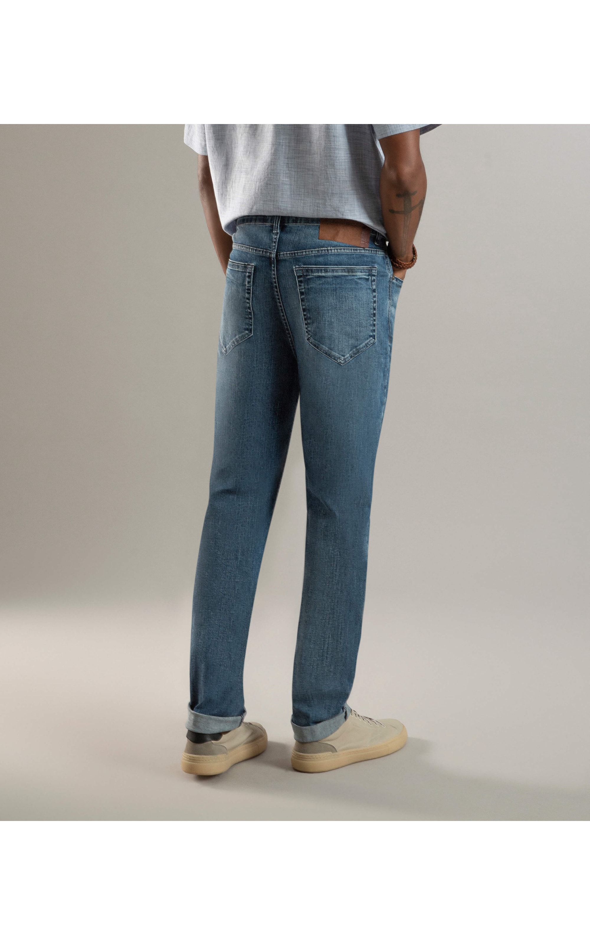 Calça High Comfort Blue Custom Fit Vitor Rchl232-Lavado Médio