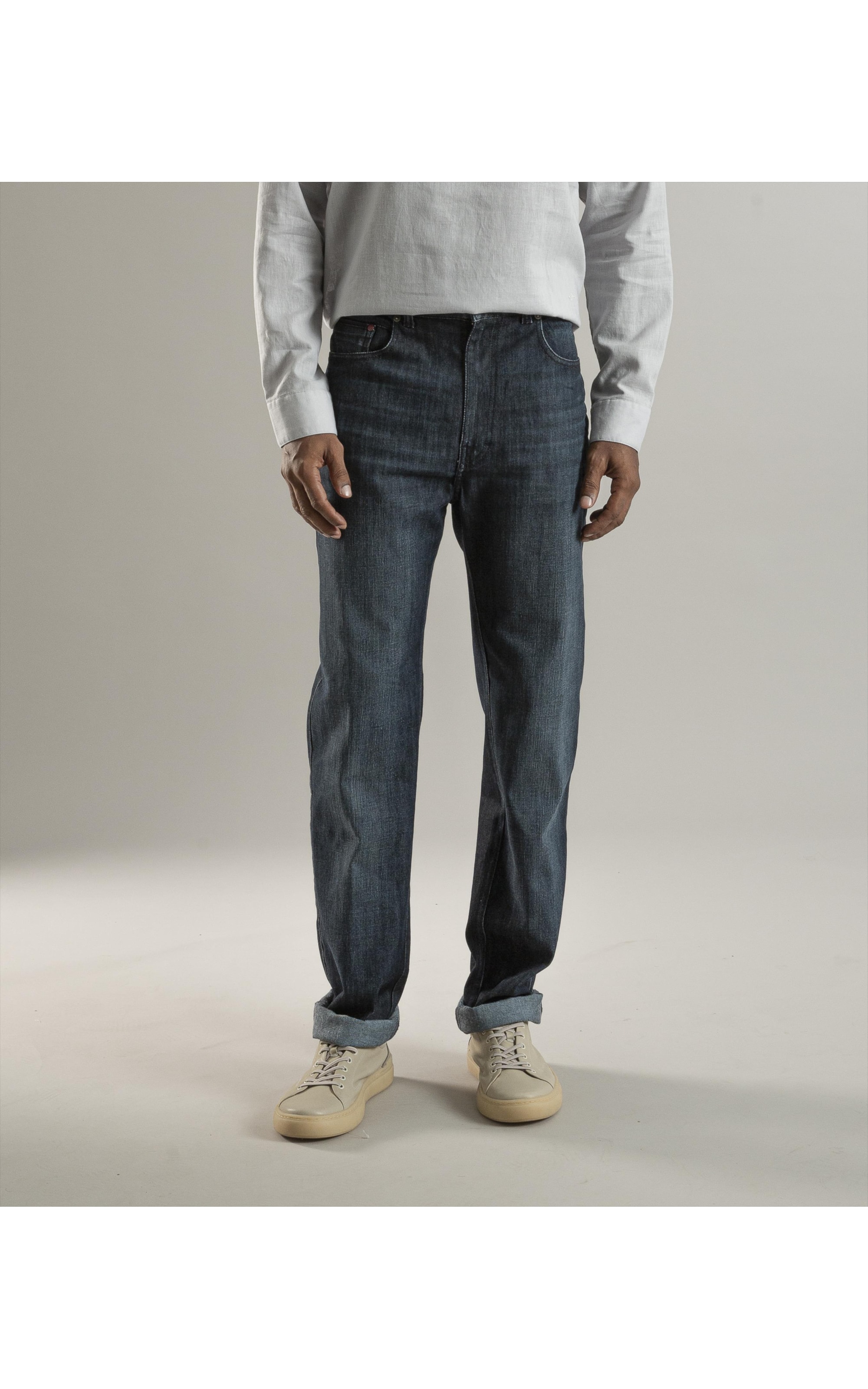Calça High Comfort Dark Indigo Trad Joao Rchl229-Lav.Medio