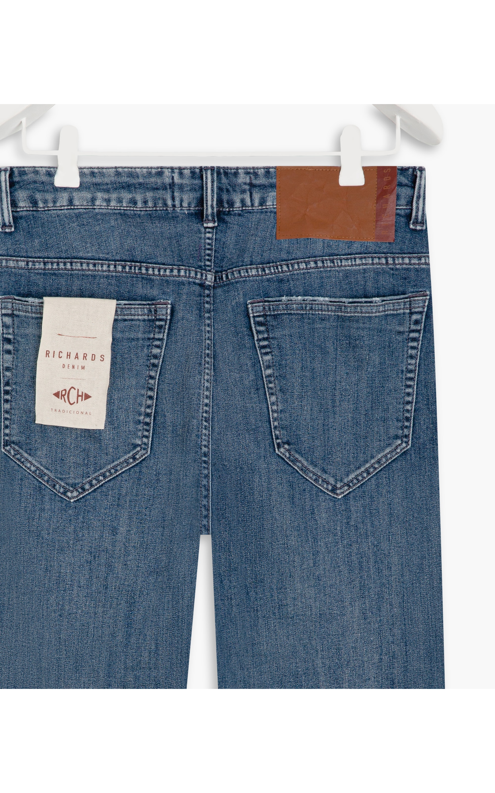 Calça High Comfort Dark Trad. Vitor Lav.Medio C/H.Dest. e Lan