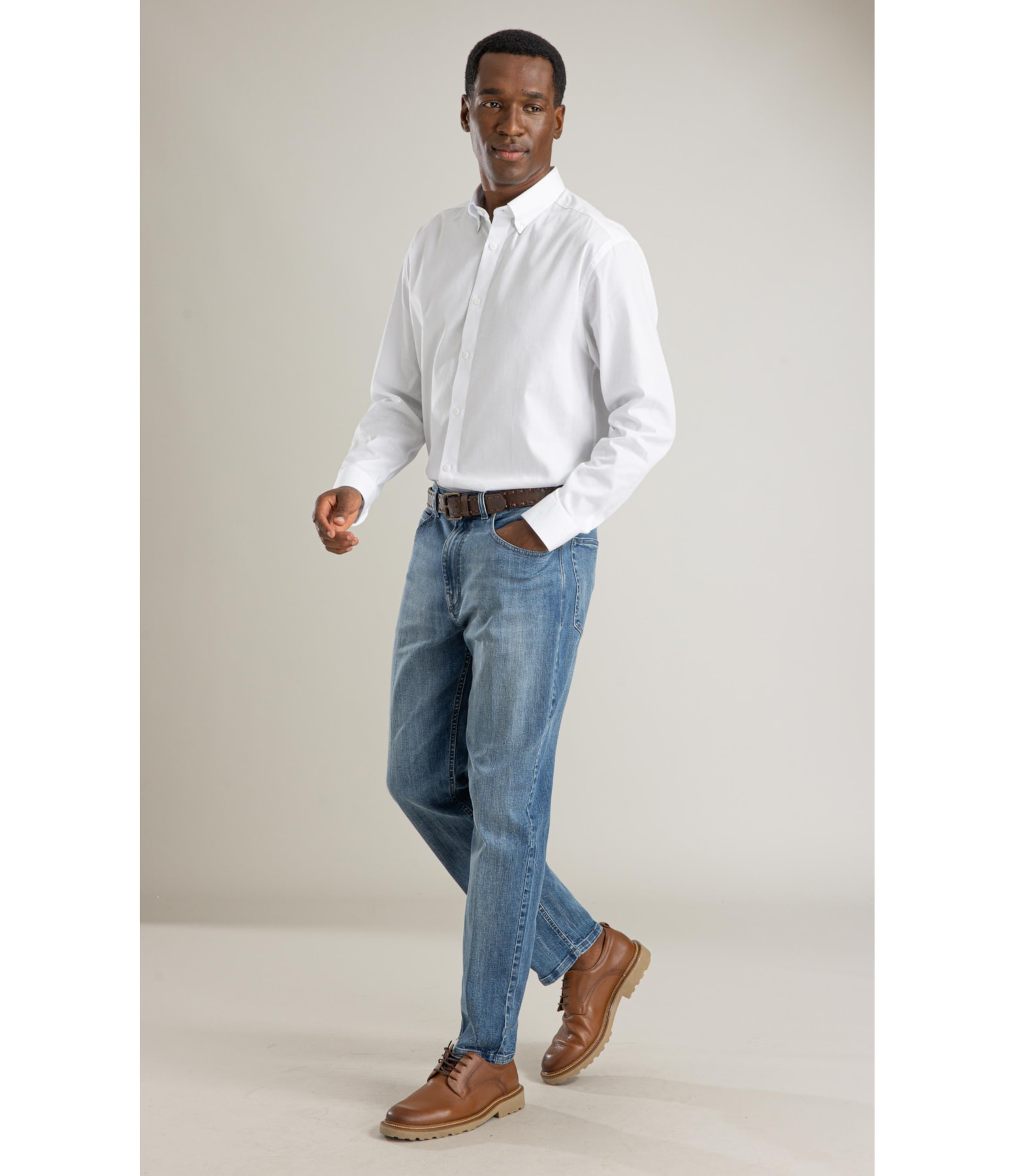 Calca High Comfort Stretch Trapezio 5pkt 2159 Lav Médio C/ Puidos