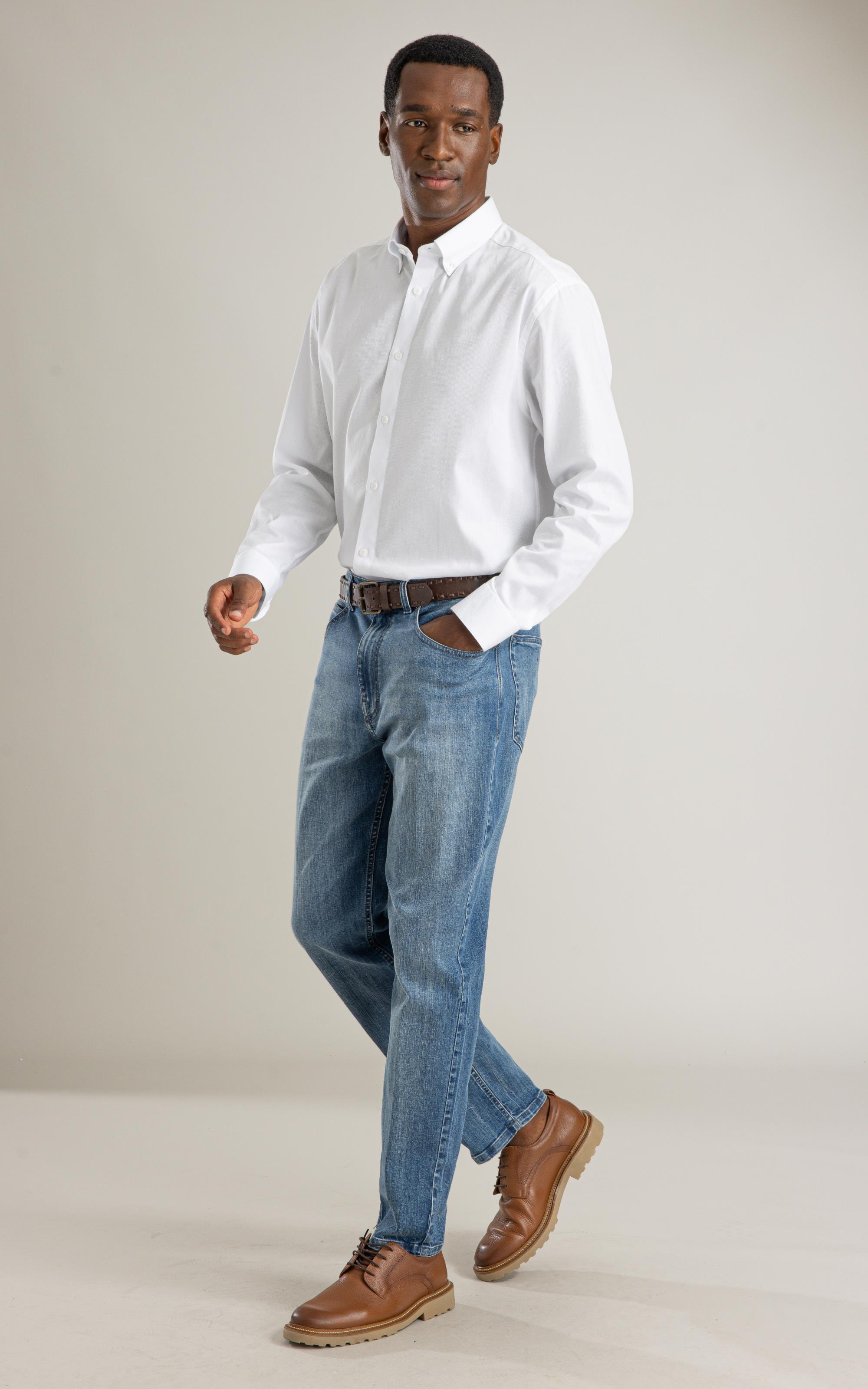 Calca High Comfort Stretch Trapezio 5pkt 2159 Lav Médio C/ Puidos