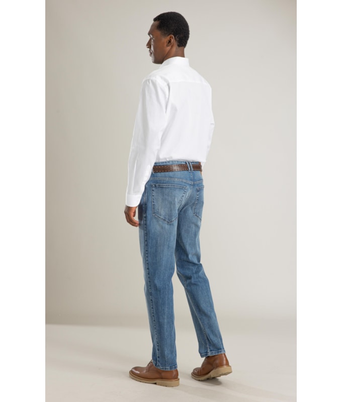 Calca High Comfort Stretch Trapezio 5pkt 2159 Lav Médio C/ Puidos