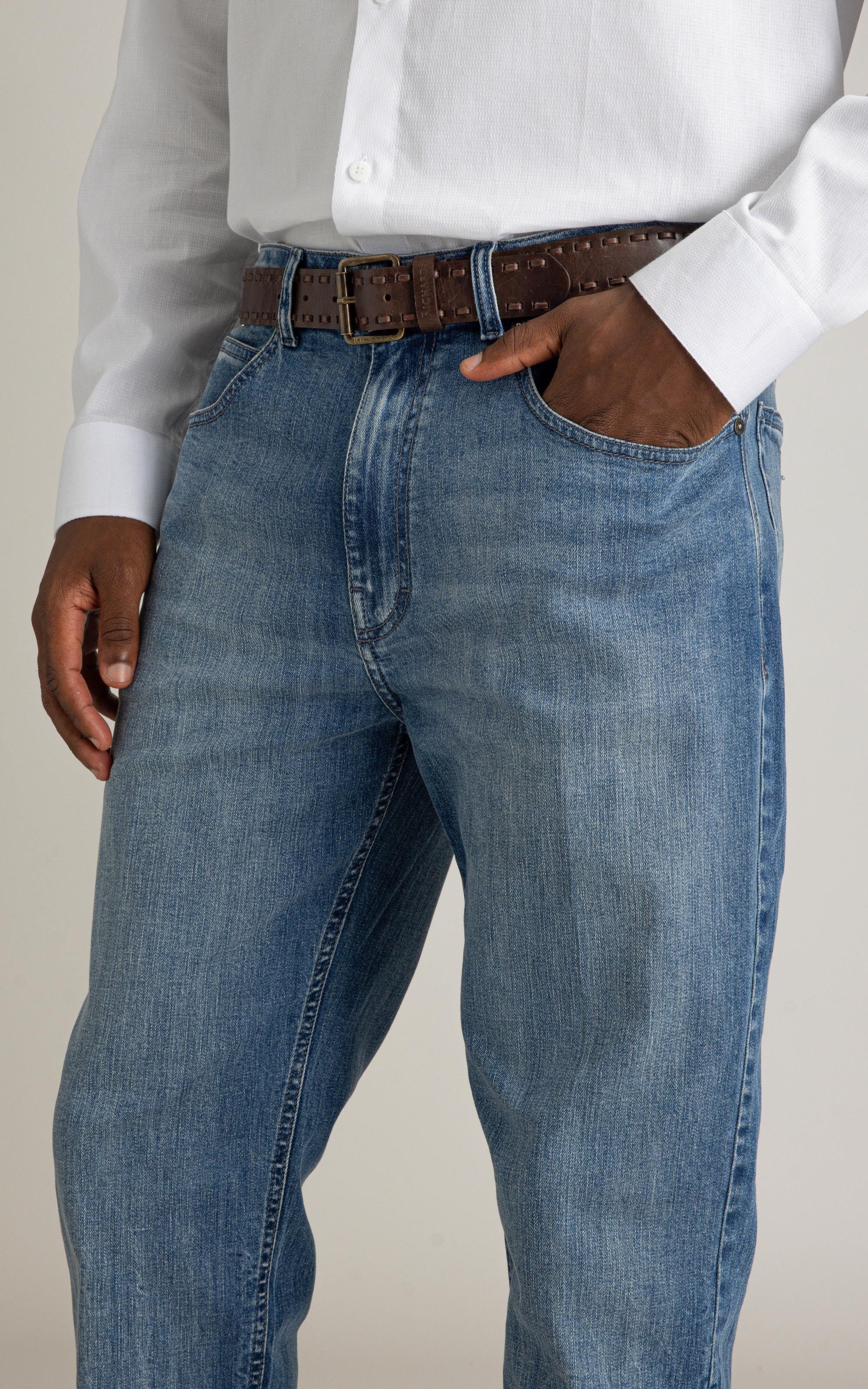 Calca High Comfort Stretch Trapezio 5pkt 2159 Lav Médio C/ Puidos