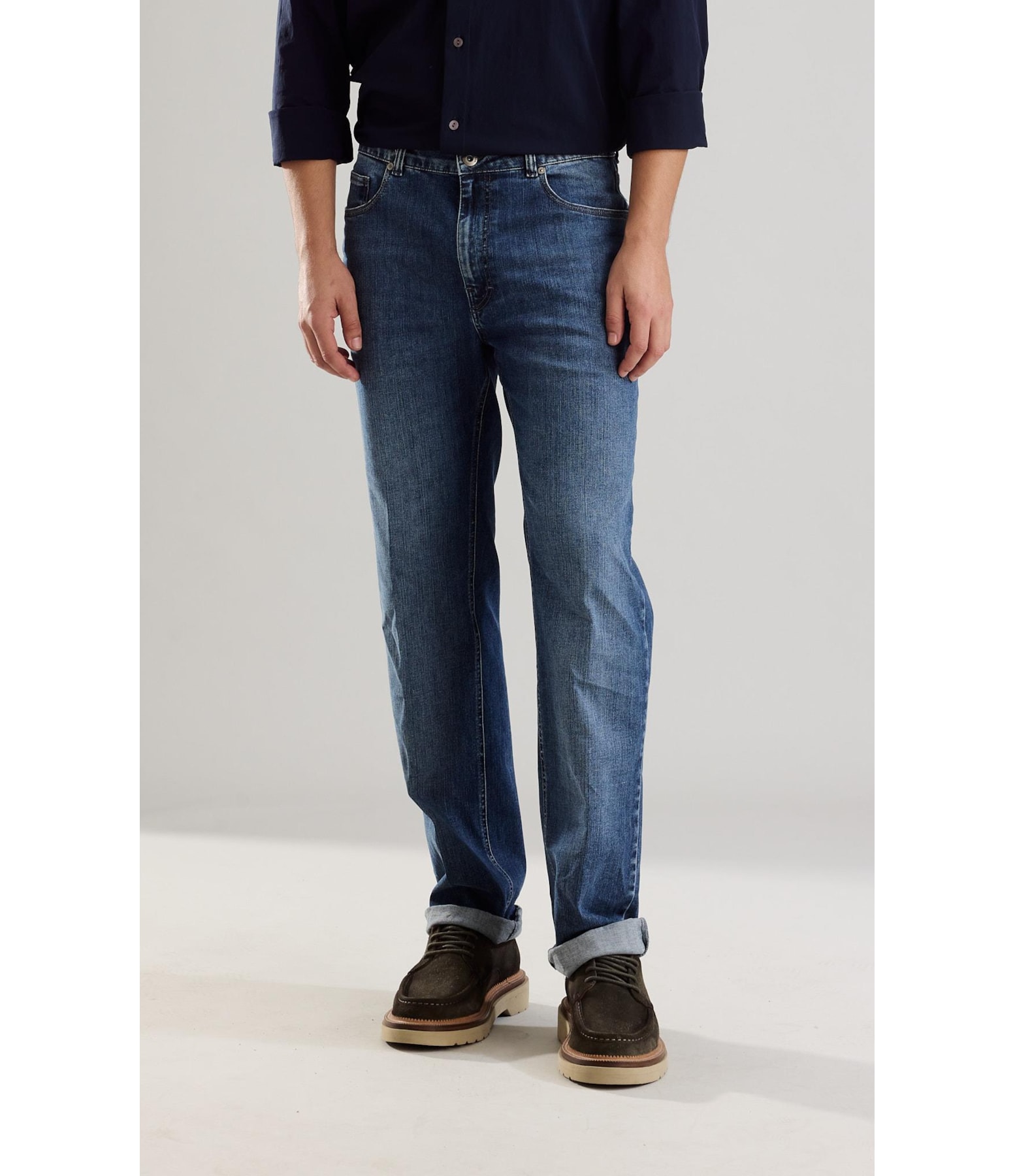 Calca High Confort Blue Tradicional Math 2114-Lav.Medio C/ Used