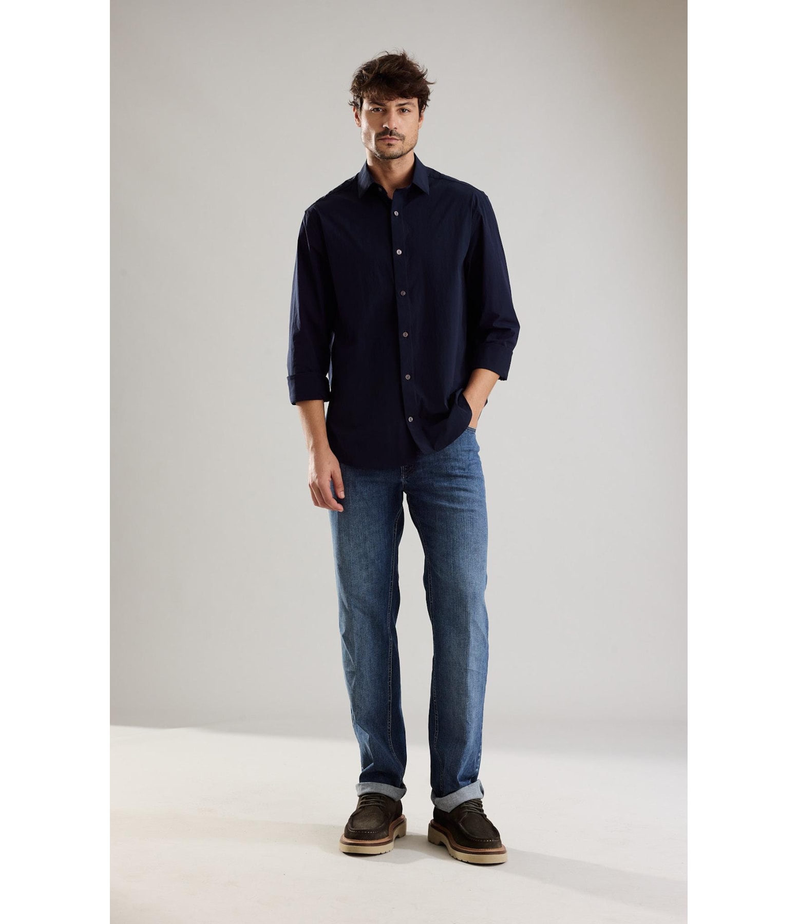 Calca High Confort Blue Tradicional Math 2114-Lav.Medio C/ Used