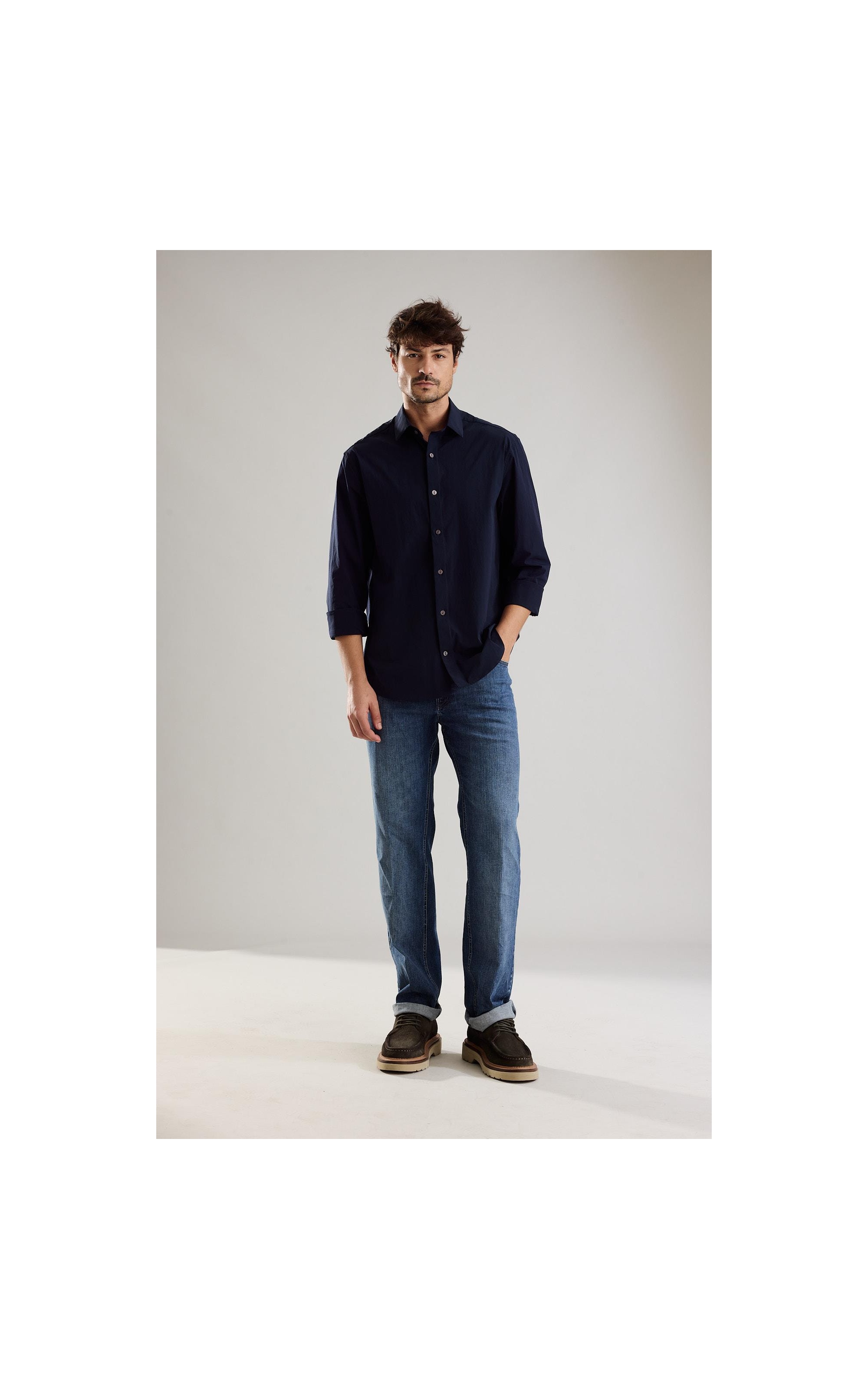 Calca High Confort Blue Tradicional Math 2114-Lav.Medio C/ Used