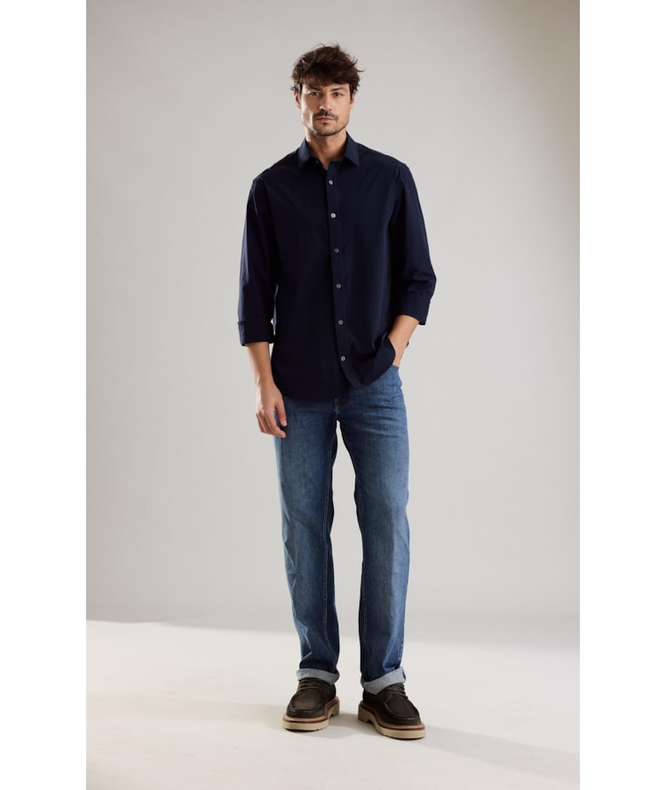 Calca High Confort Blue Tradicional Math 2114-Lav.Medio C/ Used