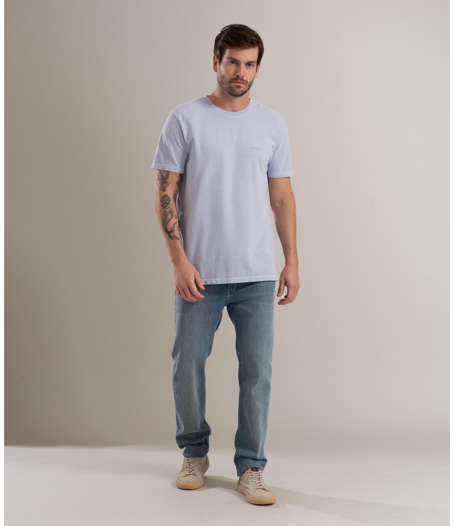 Calça High Confort Stretch Tradicional 5 Rchl241 Lavado Médio