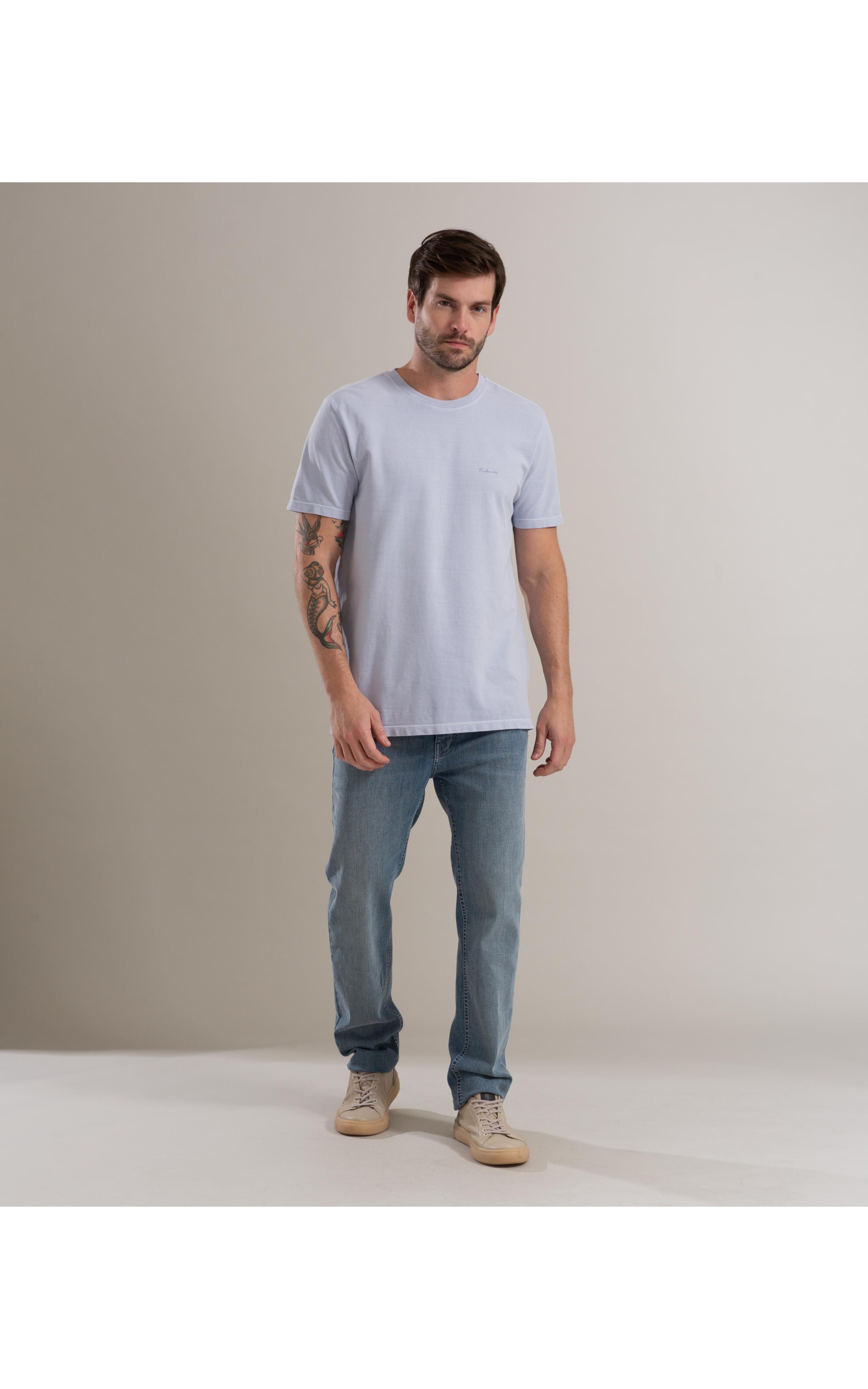 Calça High Confort Stretch Tradicional 5 Rchl241 Lavado Médio