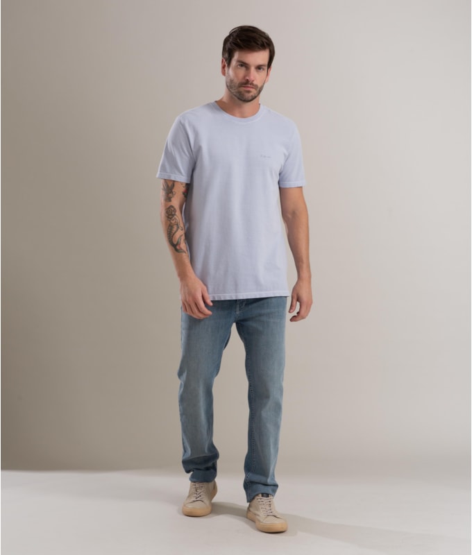 Calça High Confort Stretch Tradicional 5 Rchl241 Lavado Médio