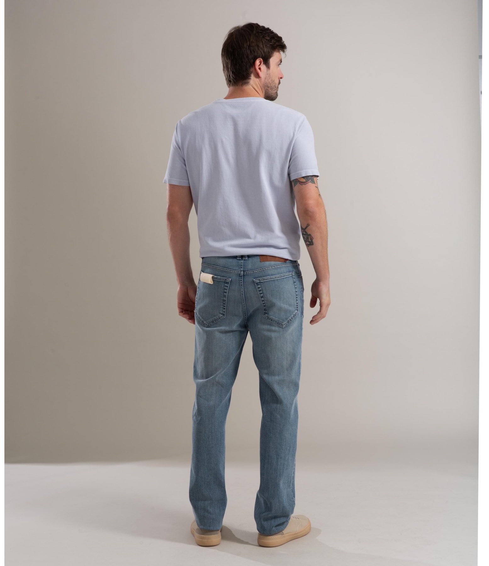 Calça High Confort Stretch Tradicional 5 Rchl241 Lavado Médio