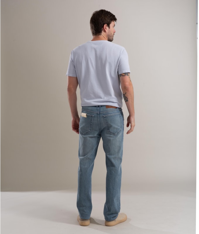 Calça High Confort Stretch Tradicional 5 Rchl241 Lavado Médio