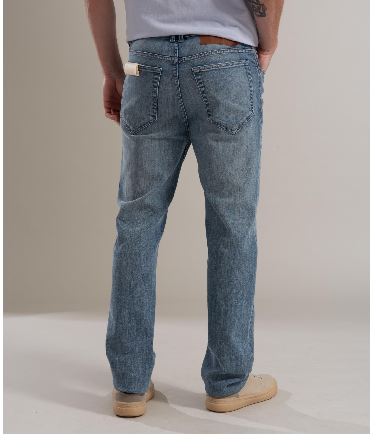 Calça High Confort Stretch Tradicional 5 Rchl241 Lavado Médio