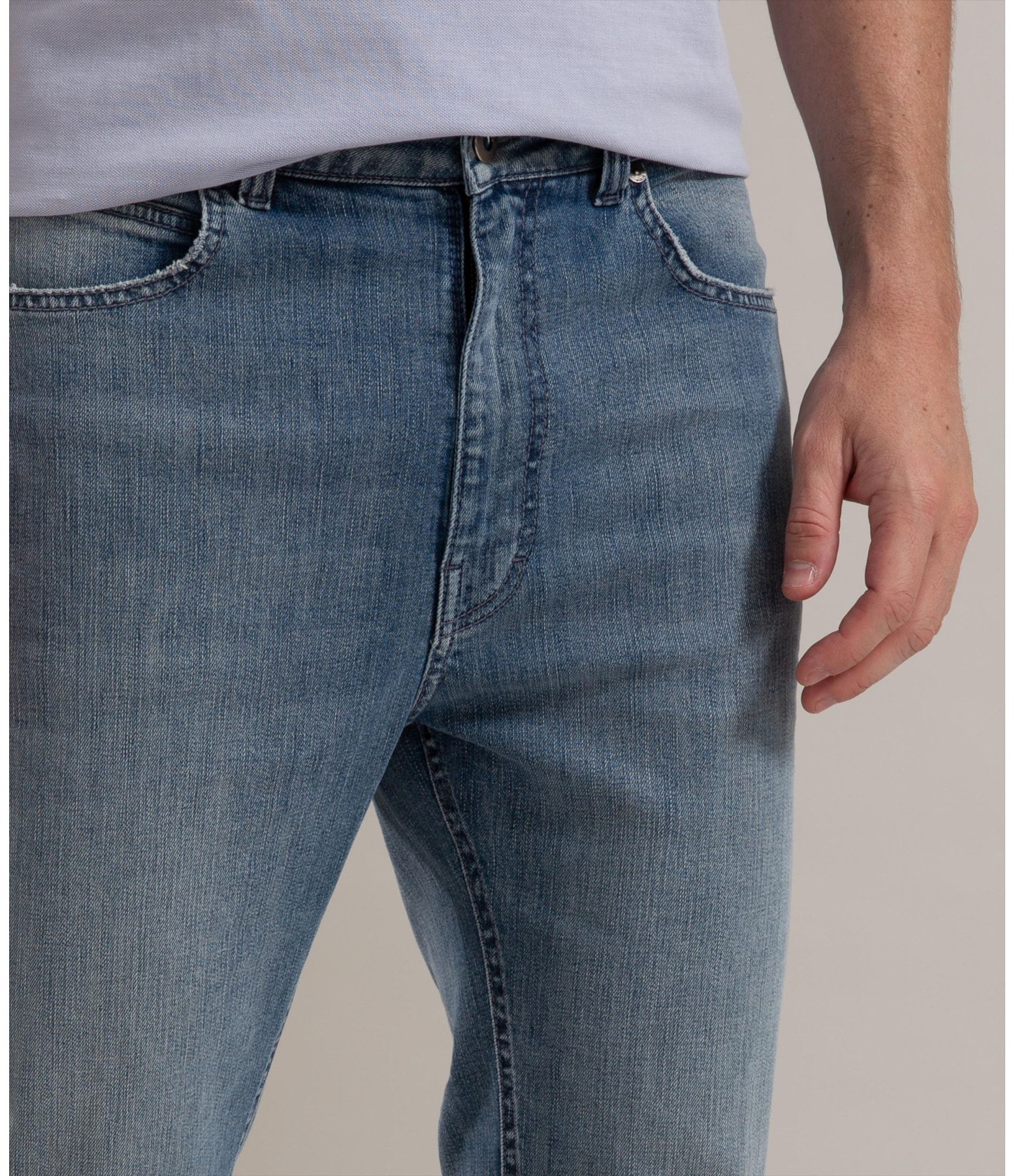 Calça High Confort Stretch Tradicional 5 Rchl241 Lavado Médio