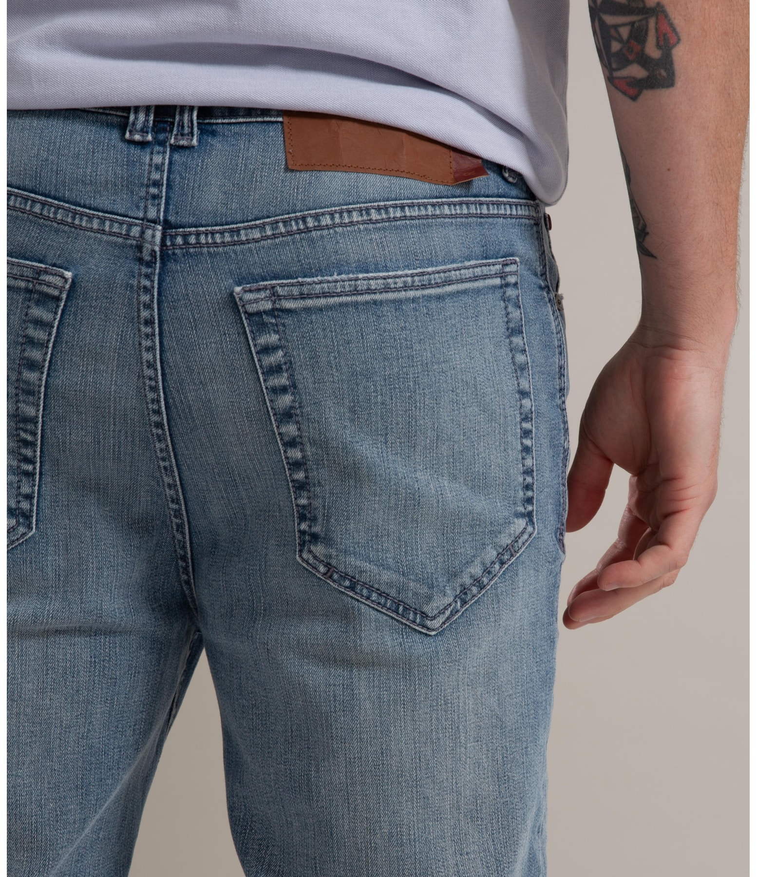 Calça High Confort Stretch Tradicional 5 Rchl241 Lavado Médio