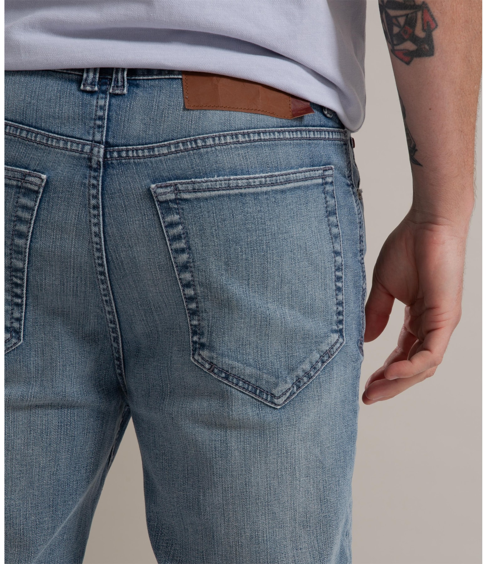 Calça High Confort Stretch Tradicional 5 Rchl241 Lavado Médio