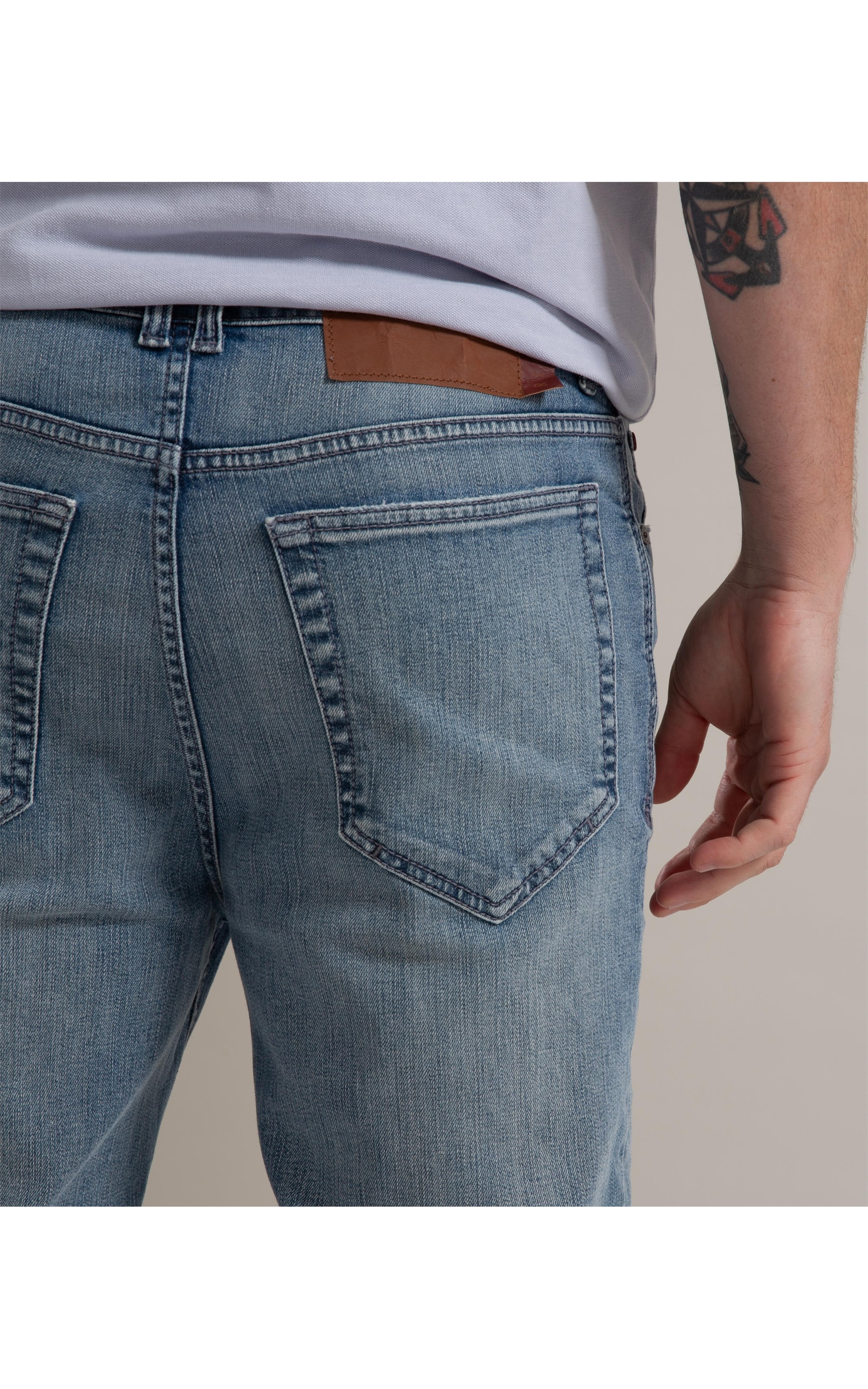 Calça High Confort Stretch Tradicional 5 Rchl241 Lavado Médio