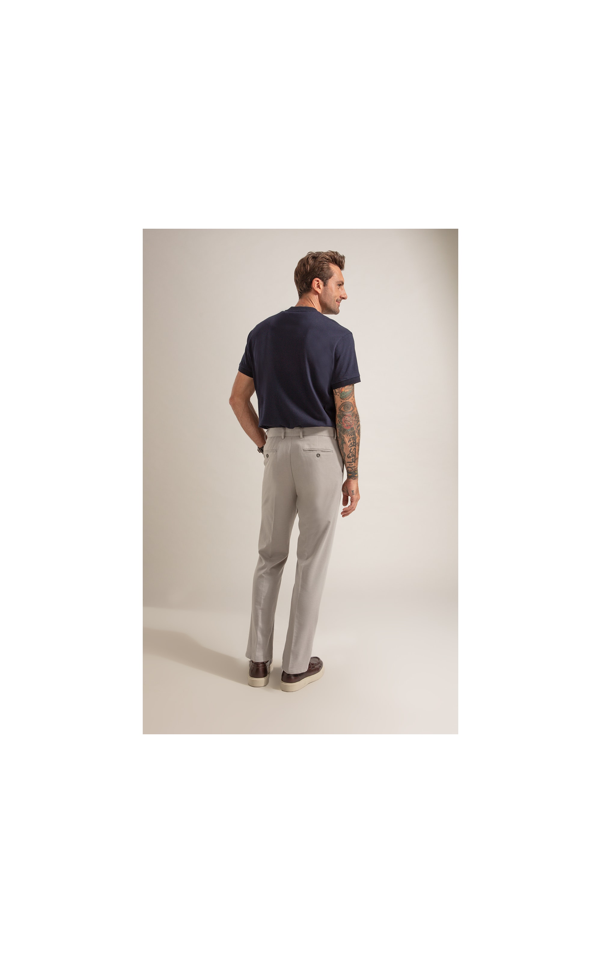 Calça Interlock Knitted Flex Cinza Claro