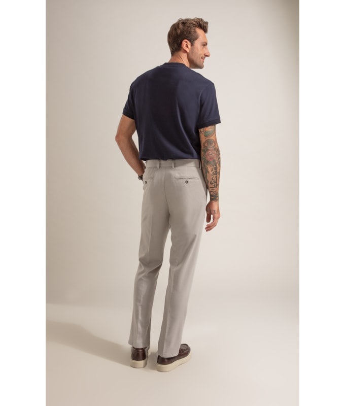 Calça Interlock Knitted Flex Cinza Claro