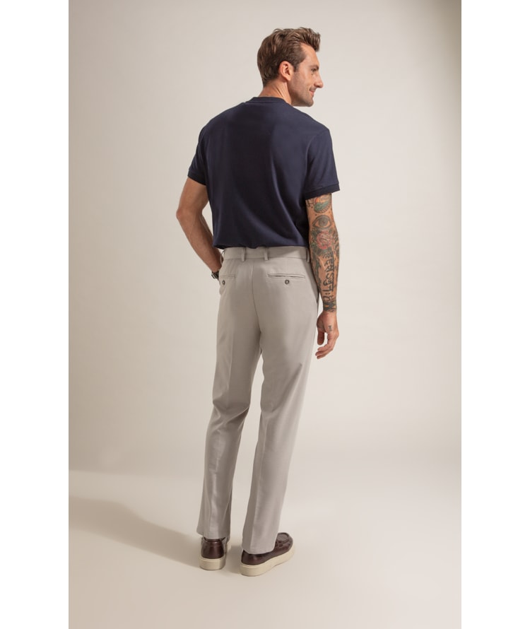 Calça Interlock Knitted Flex Cinza Claro